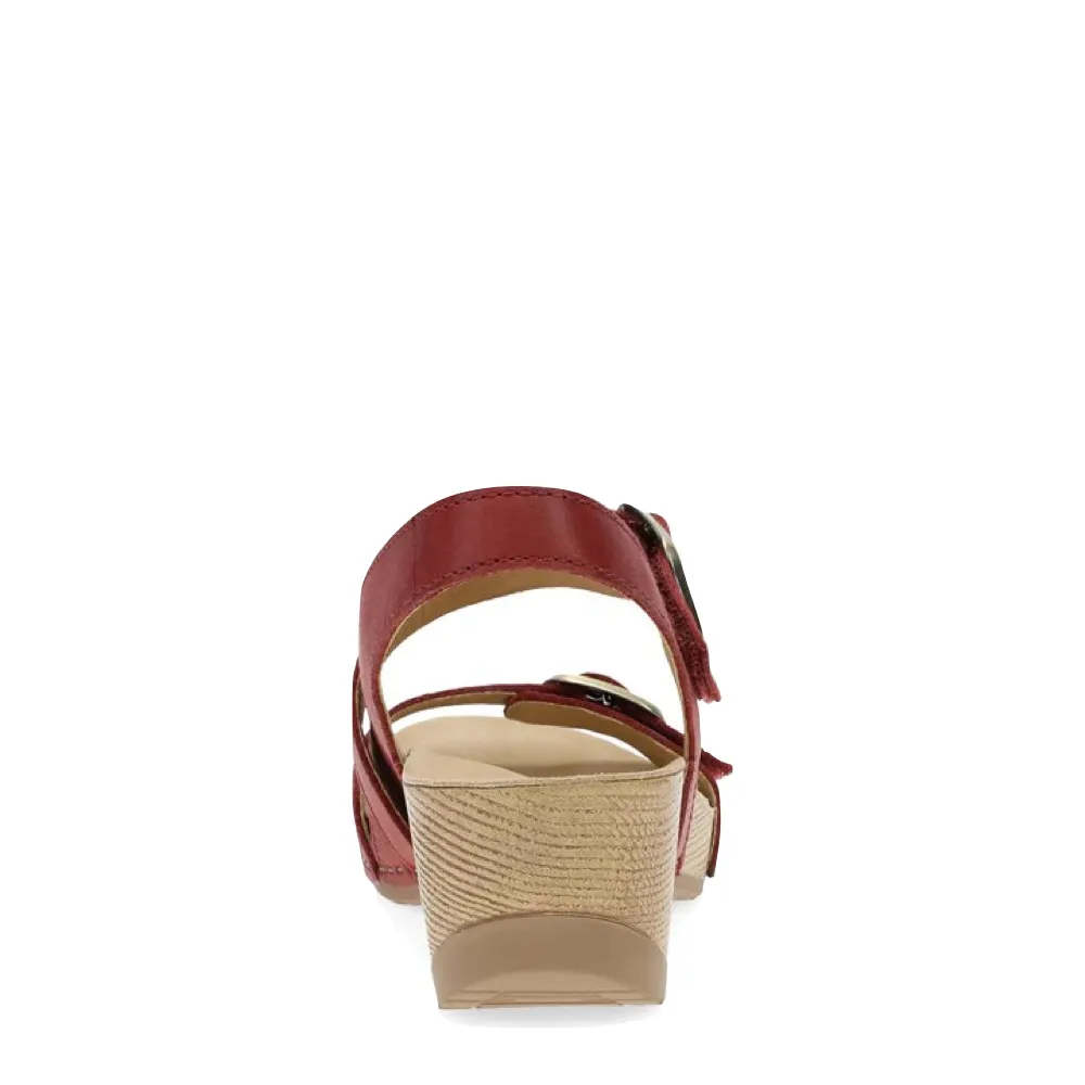 Dansko Damen Trinity Sandalette mit Absatz in Cayenne Gebürstetem Nubuk