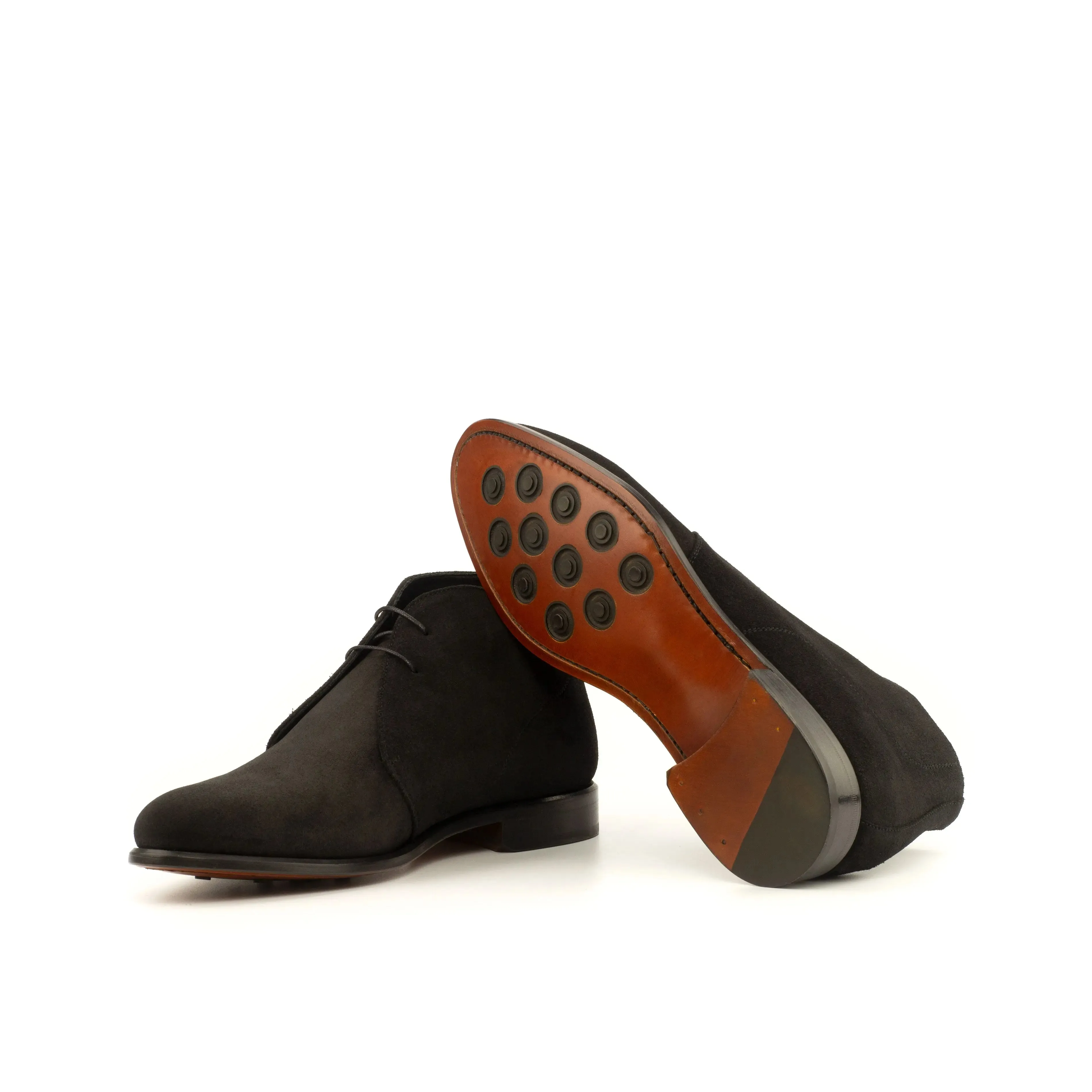 Dapperfam Schuhe DapperFam Vivace in Schwarz Herren Lux Wildleder Chukka