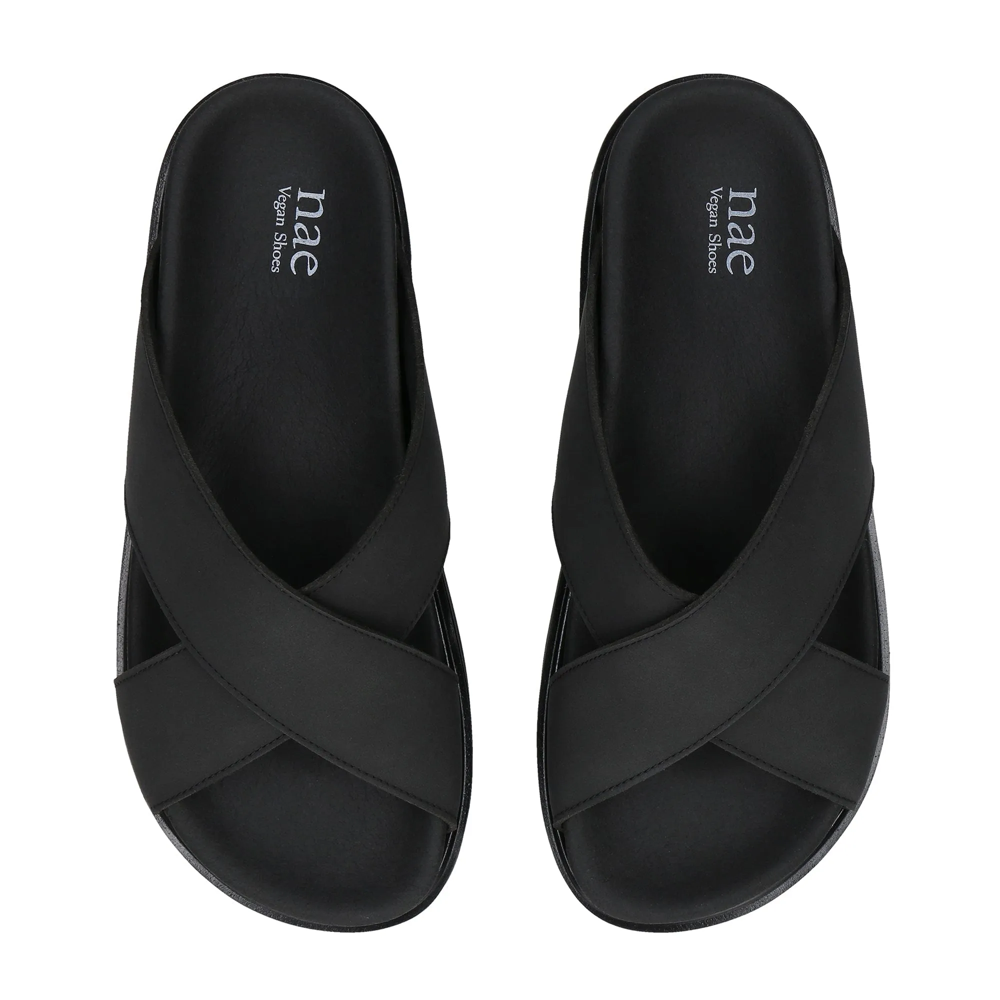 Davu Unisex Vegane Mikrofaser Cross-Plattform-Sandalen | Schwarz