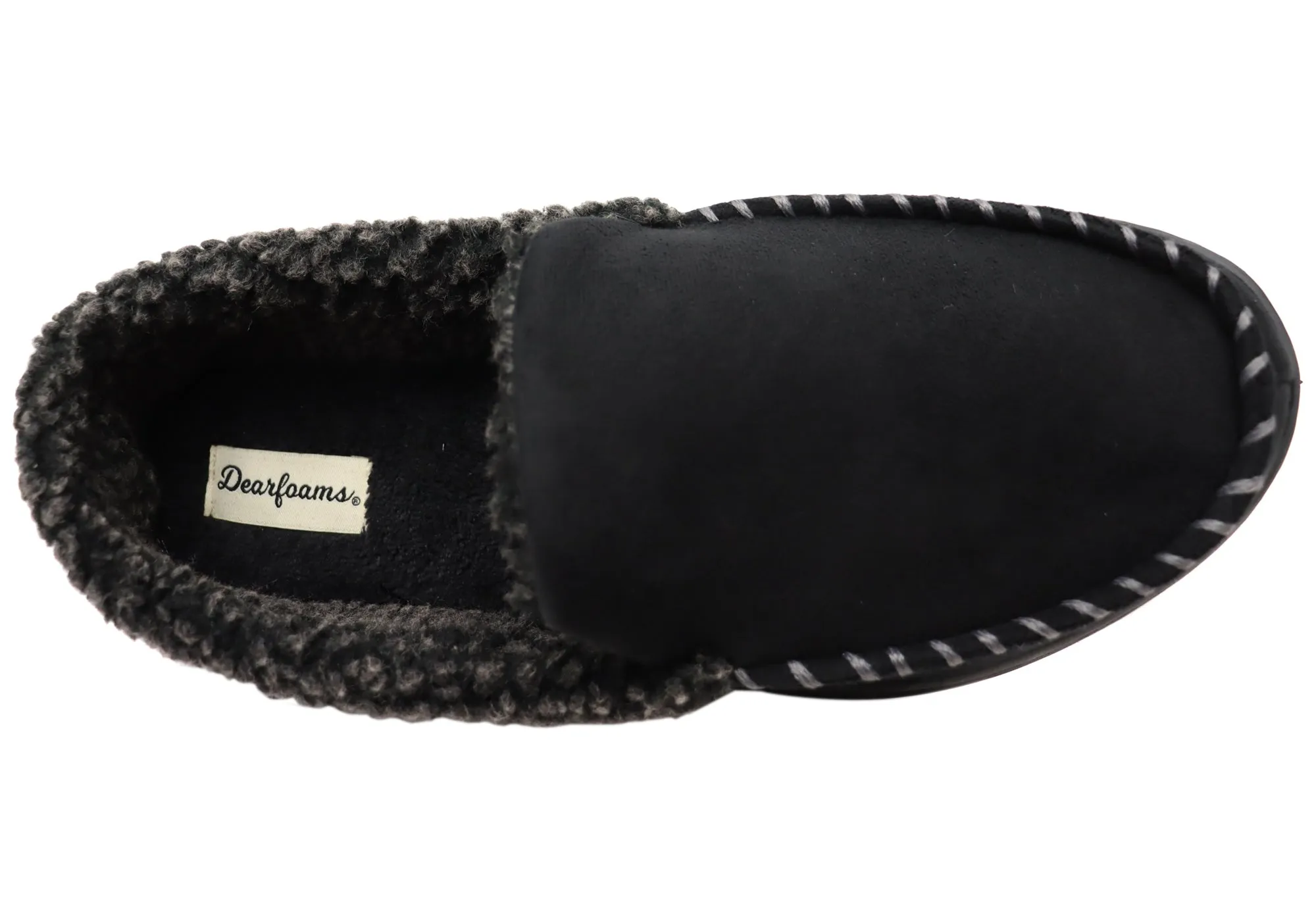 Dearfoam Herren Eli Mikrovelours Mokassins mit Whipstitch Hausschuhen Dearfoams Schuhe