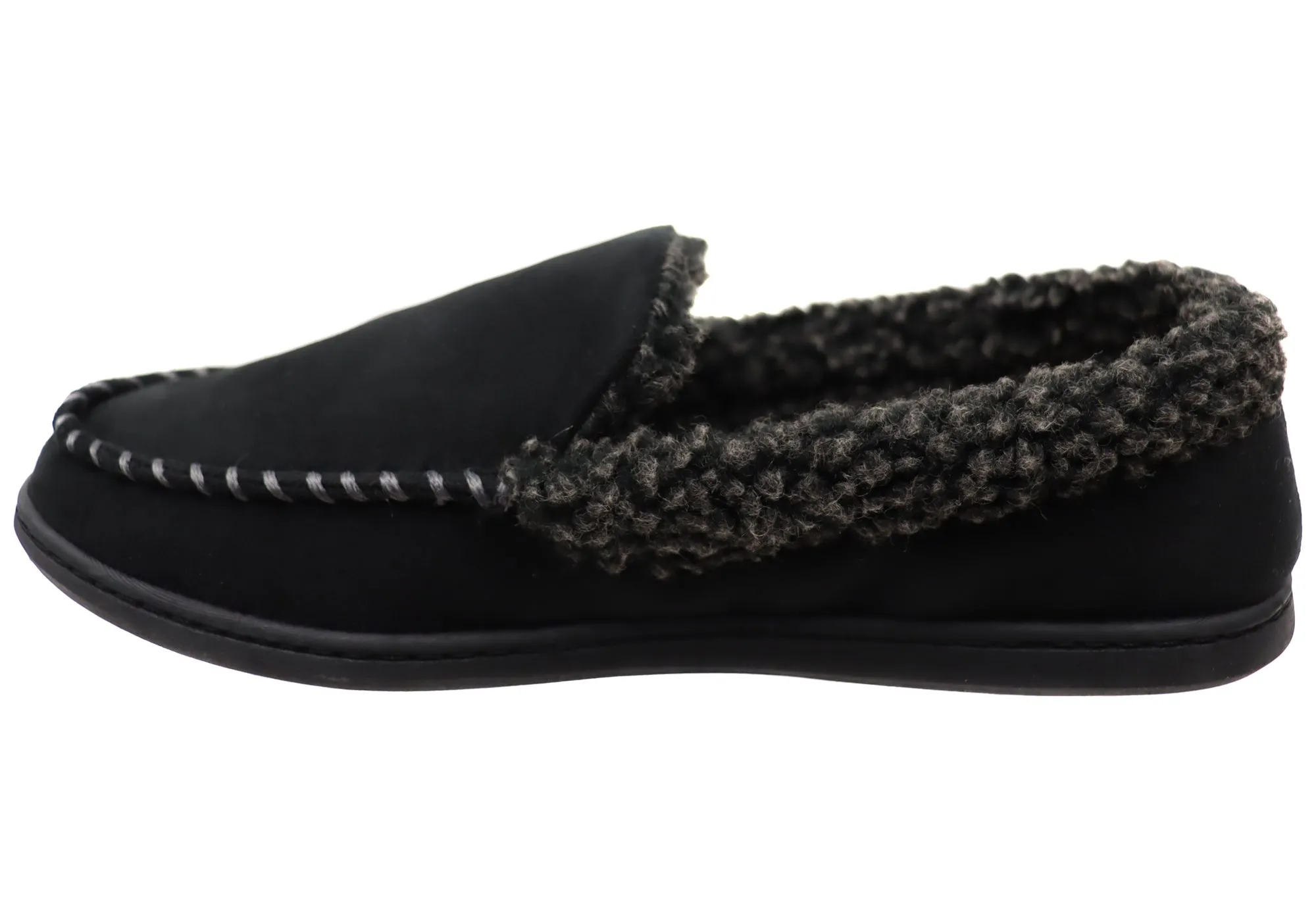 Dearfoam Herren Eli Mikrovelours Mokassins mit Whipstitch Hausschuhen Dearfoams Schuhe