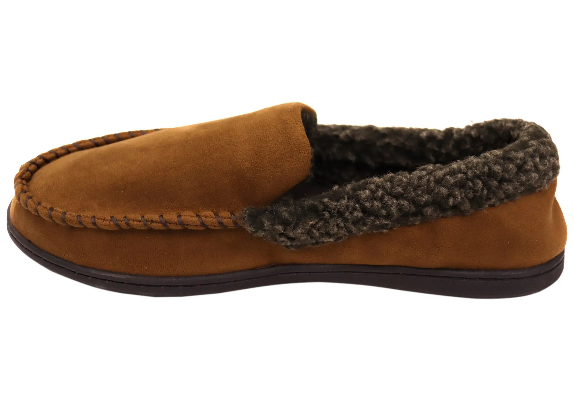 Dearfoam Herren Eli Mikrovelours Mokassins mit Whipstitch Hausschuhen Dearfoams Schuhe