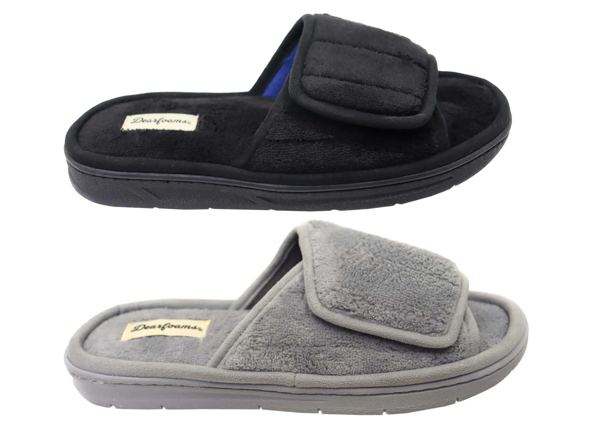 Dearfoams Herren Bequeme Collin Terry Verstellbare Schlappen Dearfoams Schuhe