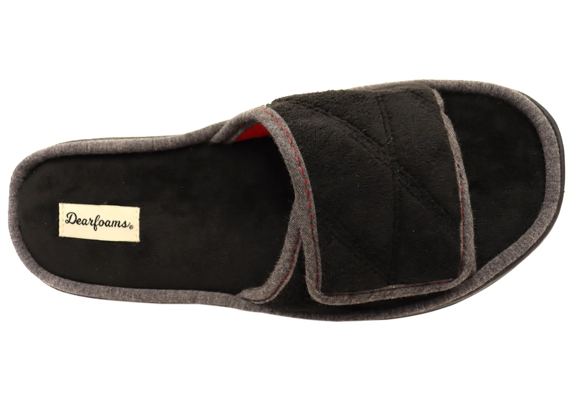 Dearfoams Herren Cooper Steppterry Hausschuhe mit verstellbarem Riemen Dearfoams Schuhe