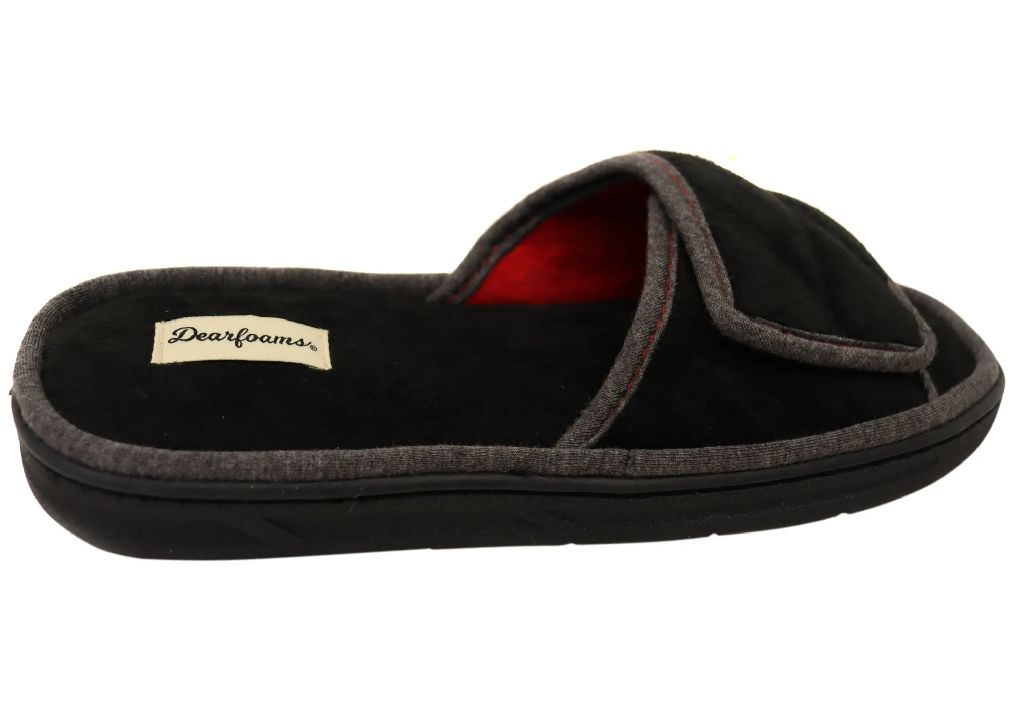 Dearfoams Herren Cooper Steppterry Hausschuhe mit verstellbarem Riemen Dearfoams Schuhe