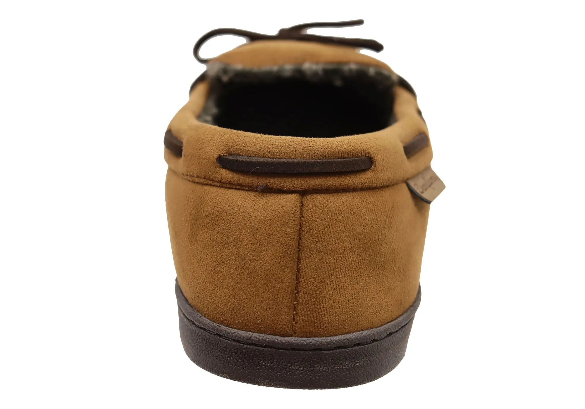 Dearfoams Herren Toby Mikrovelours Mokassin mit Whipstitch & Schnürung Hausschuhe Dearfoams Schuhe