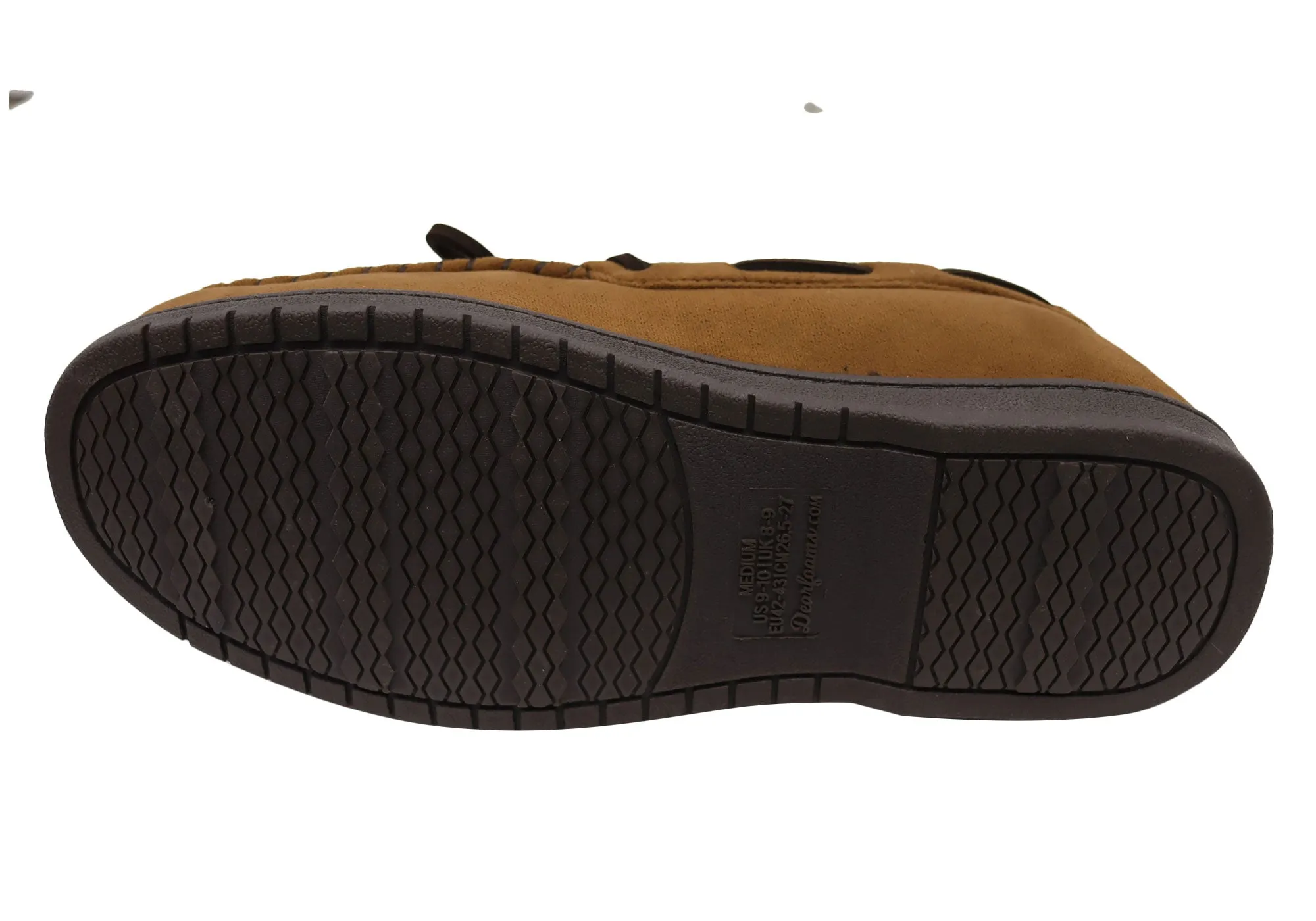 Dearfoams Herren Toby Mikrovelours Mokassin mit Whipstitch & Schnürung Hausschuhe Dearfoams Schuhe