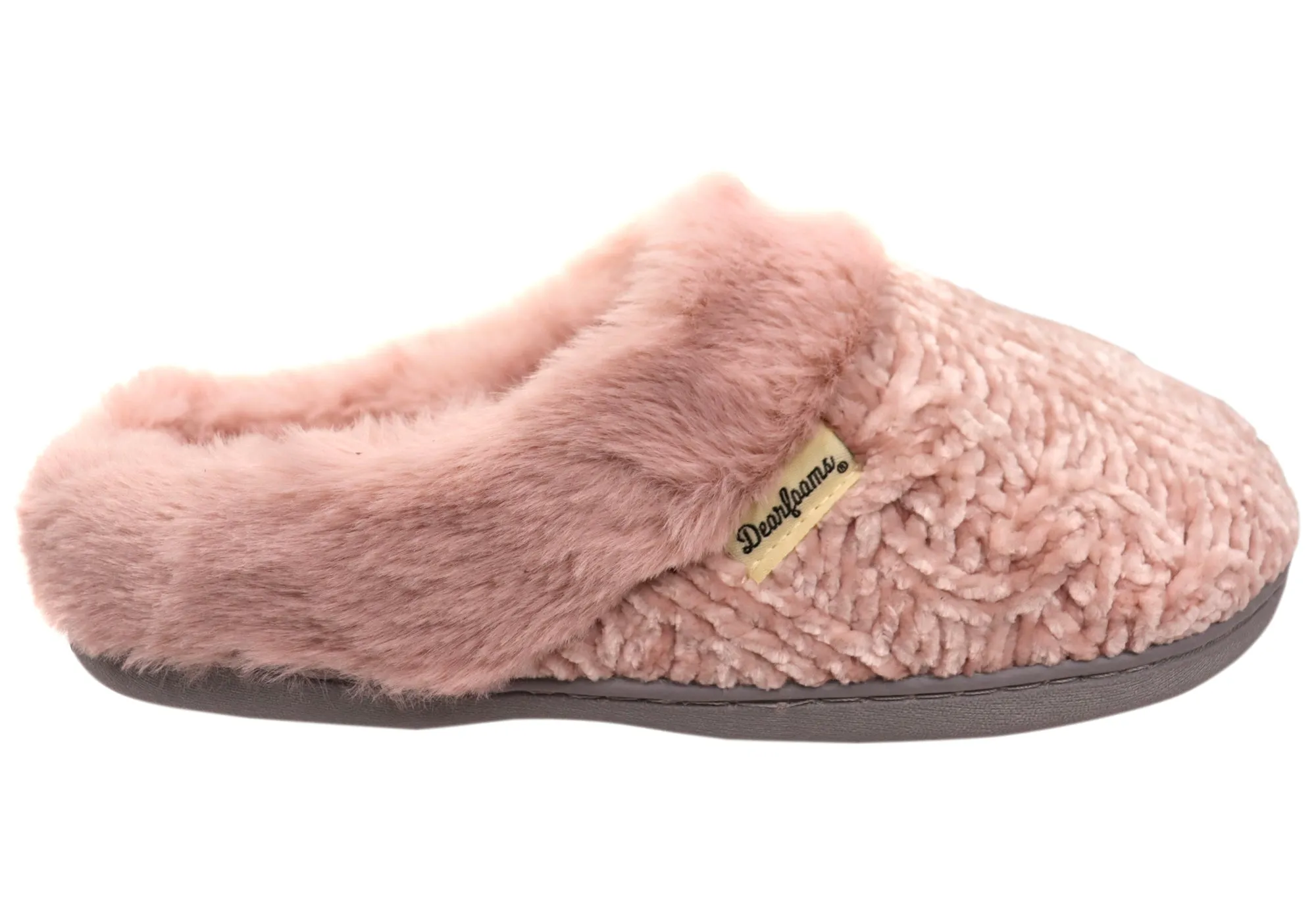 Dearfoams Damen Bequeme Claire Melierte Chenille Strick Pantoffeln Dearfoams Schuhe