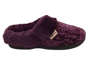 Dearfoams Damen Bequeme Claire Melierte Chenille Strick Pantoffeln Dearfoams Schuhe