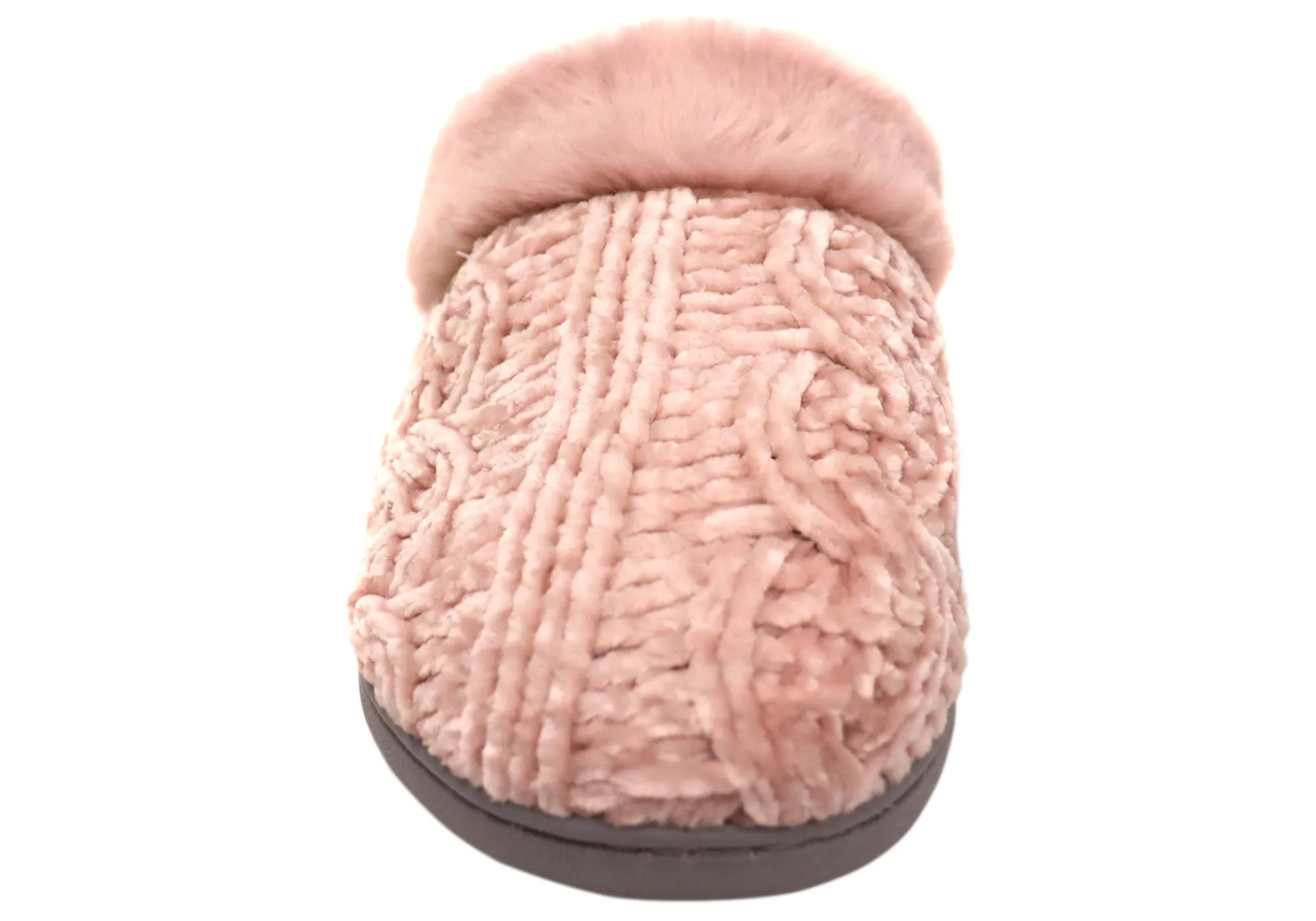 Dearfoams Damen Bequeme Claire Melierte Chenille Strick Pantoffeln Dearfoams Schuhe