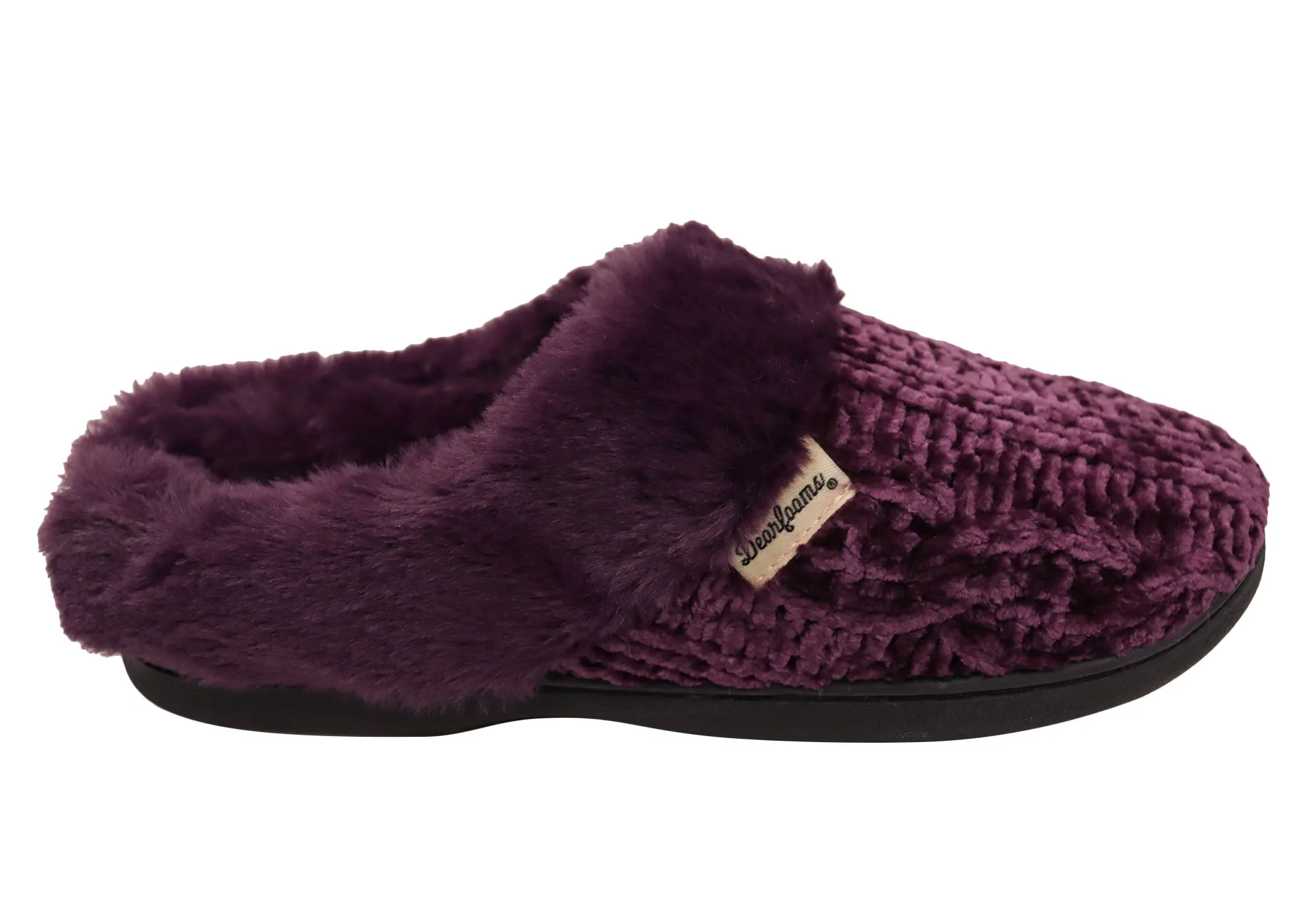 Dearfoams Damen Bequeme Claire Melierte Chenille Strick Pantoffeln Dearfoams Schuhe