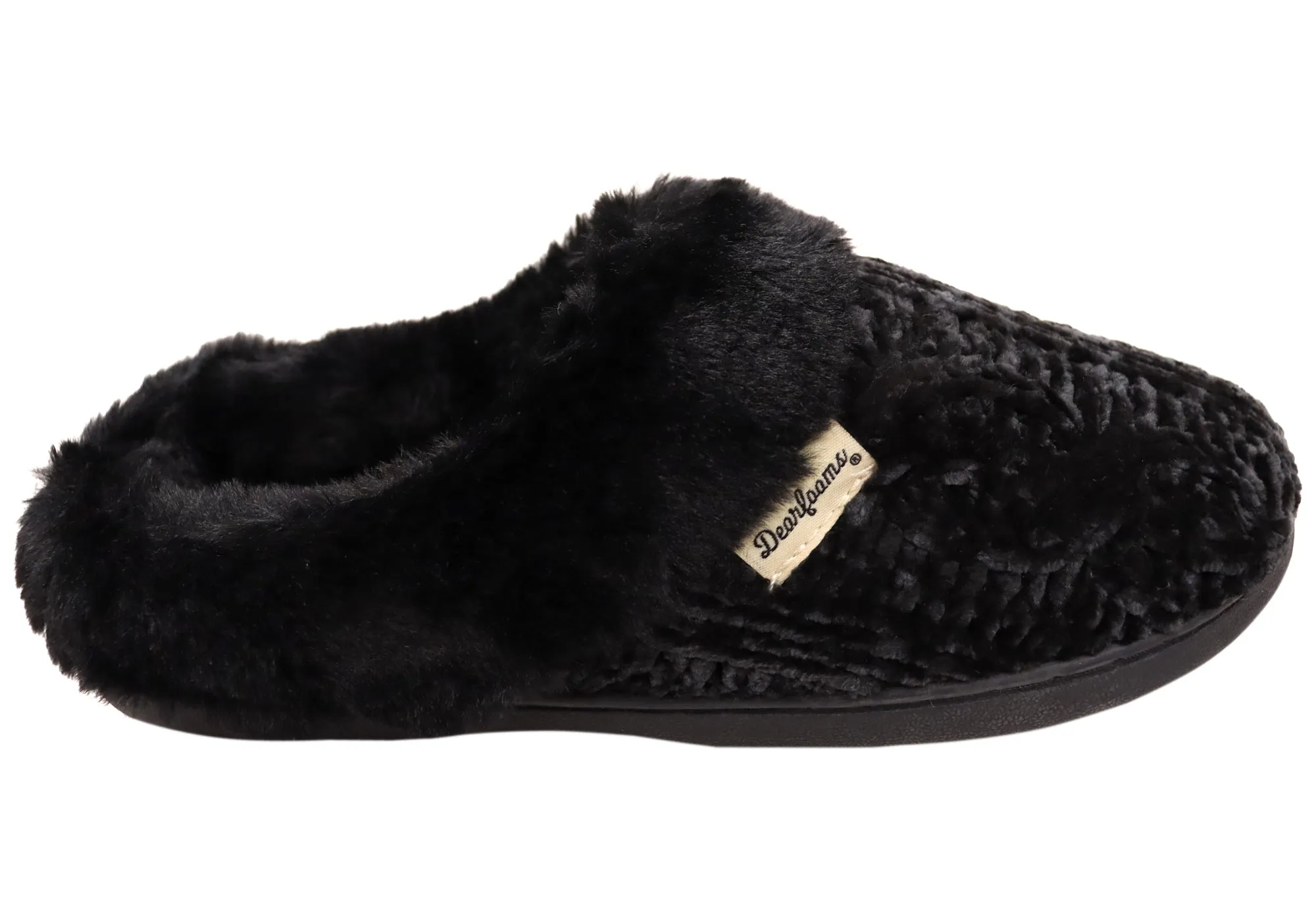 Dearfoams Damen Bequeme Claire Melierte Chenille Strick Pantoffeln Dearfoams Schuhe