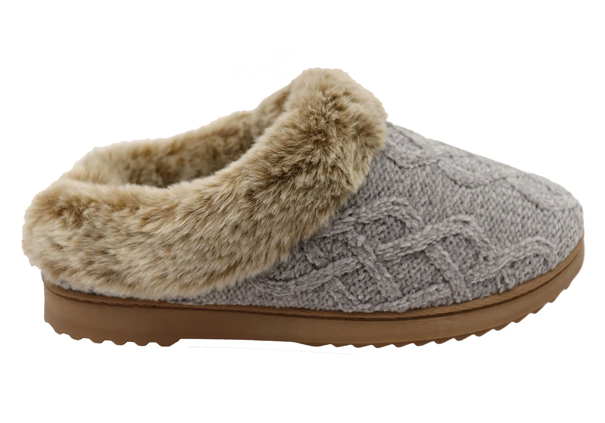 Dearfoams Damen Bequeme Hannah Chenille Strick Clogs Hausschuhe Dearfoams Schuhe