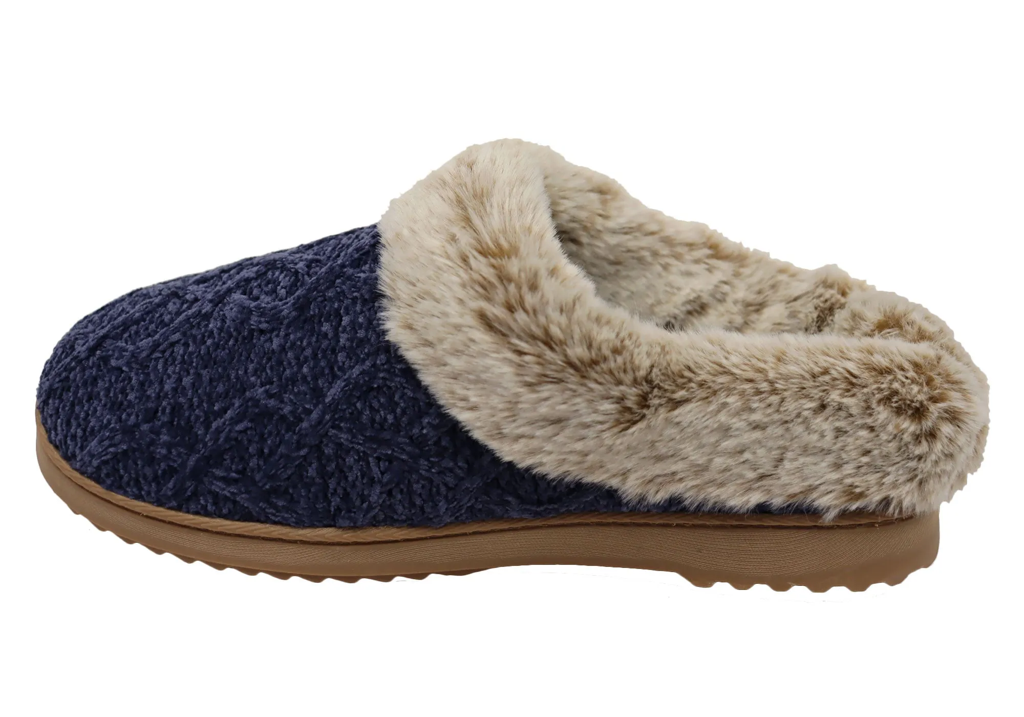 Dearfoams Damen Bequeme Hannah Chenille Strick Clogs Hausschuhe Dearfoams Schuhe