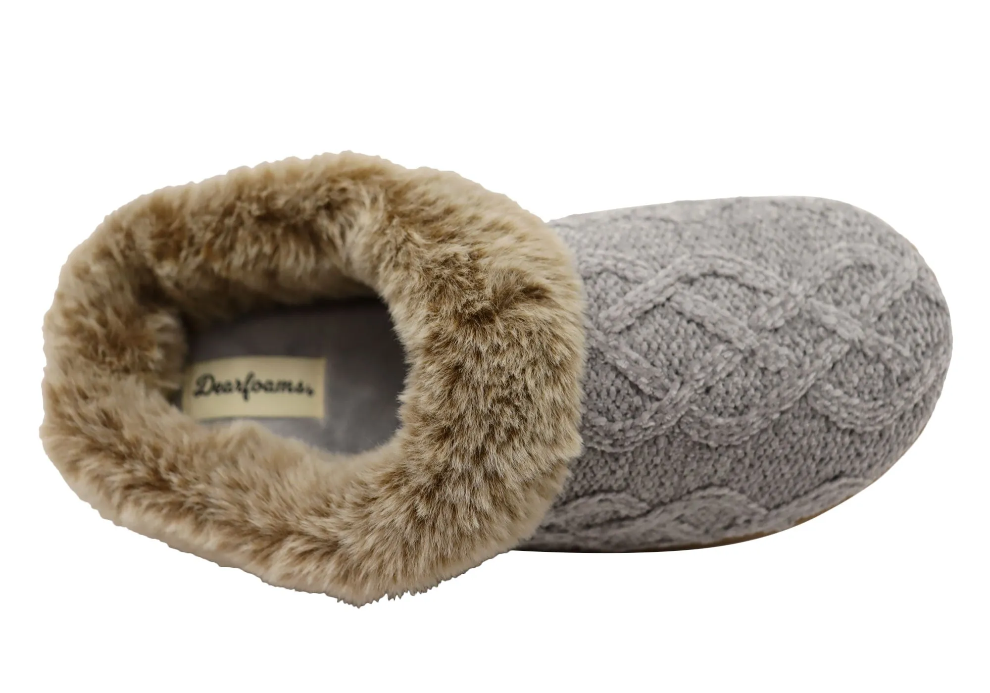 Dearfoams Damen Bequeme Hannah Chenille Strick Clogs Hausschuhe Dearfoams Schuhe