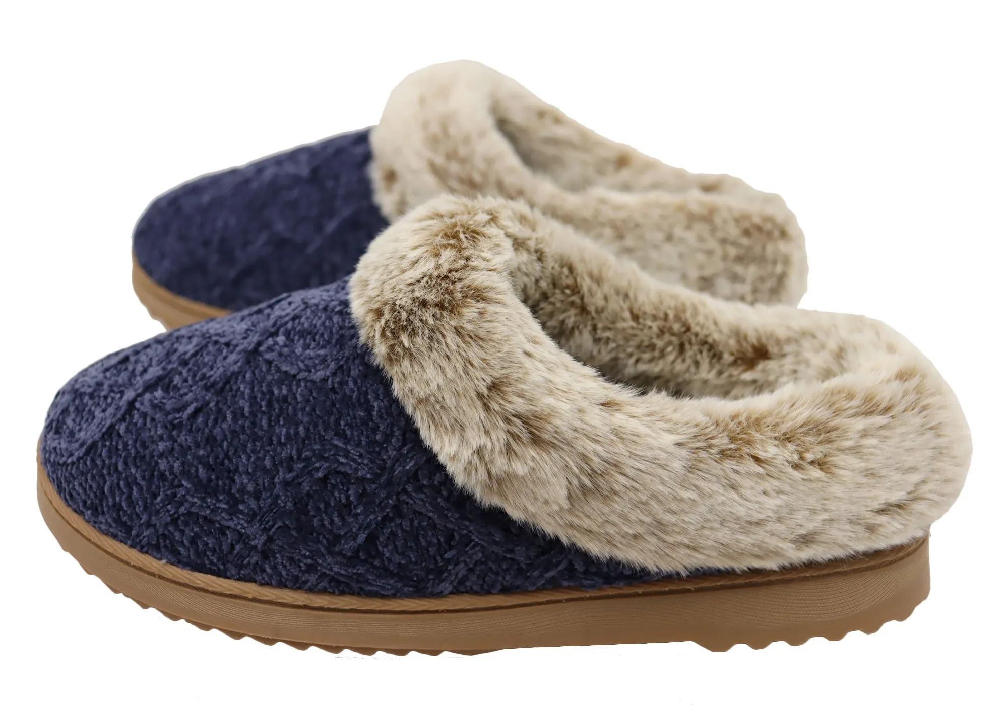 Dearfoams Damen Bequeme Hannah Chenille Strick Clogs Hausschuhe Dearfoams Schuhe