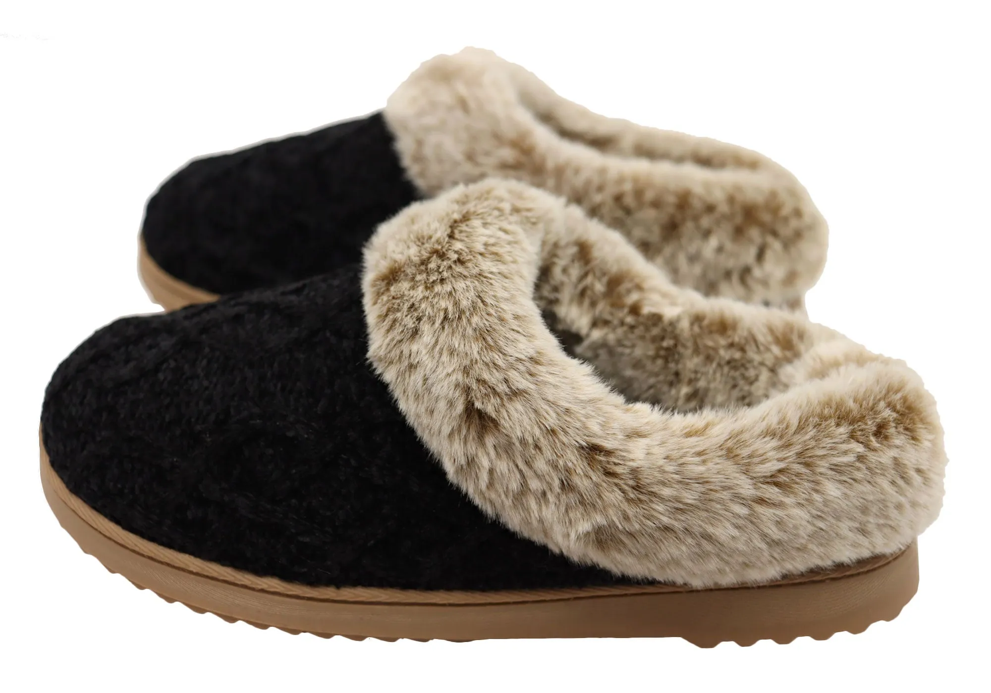 Dearfoams Damen Bequeme Hannah Chenille Strick Clogs Hausschuhe Dearfoams Schuhe
