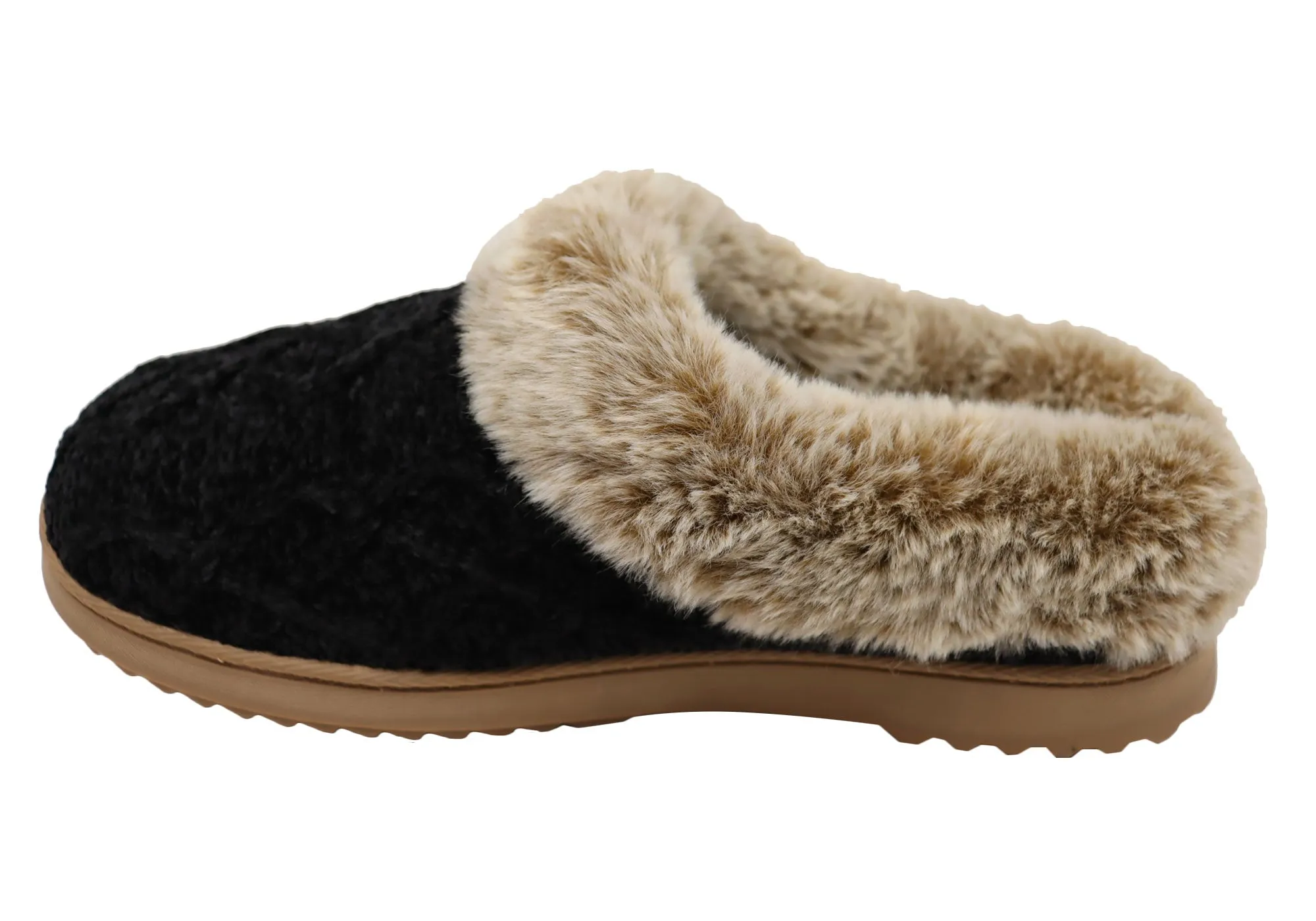 Dearfoams Damen Bequeme Hannah Chenille Strick Clogs Hausschuhe Dearfoams Schuhe