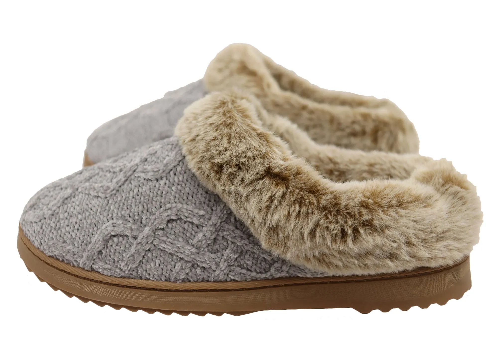 Dearfoams Damen Bequeme Hannah Chenille Strick Clogs Hausschuhe Dearfoams Schuhe