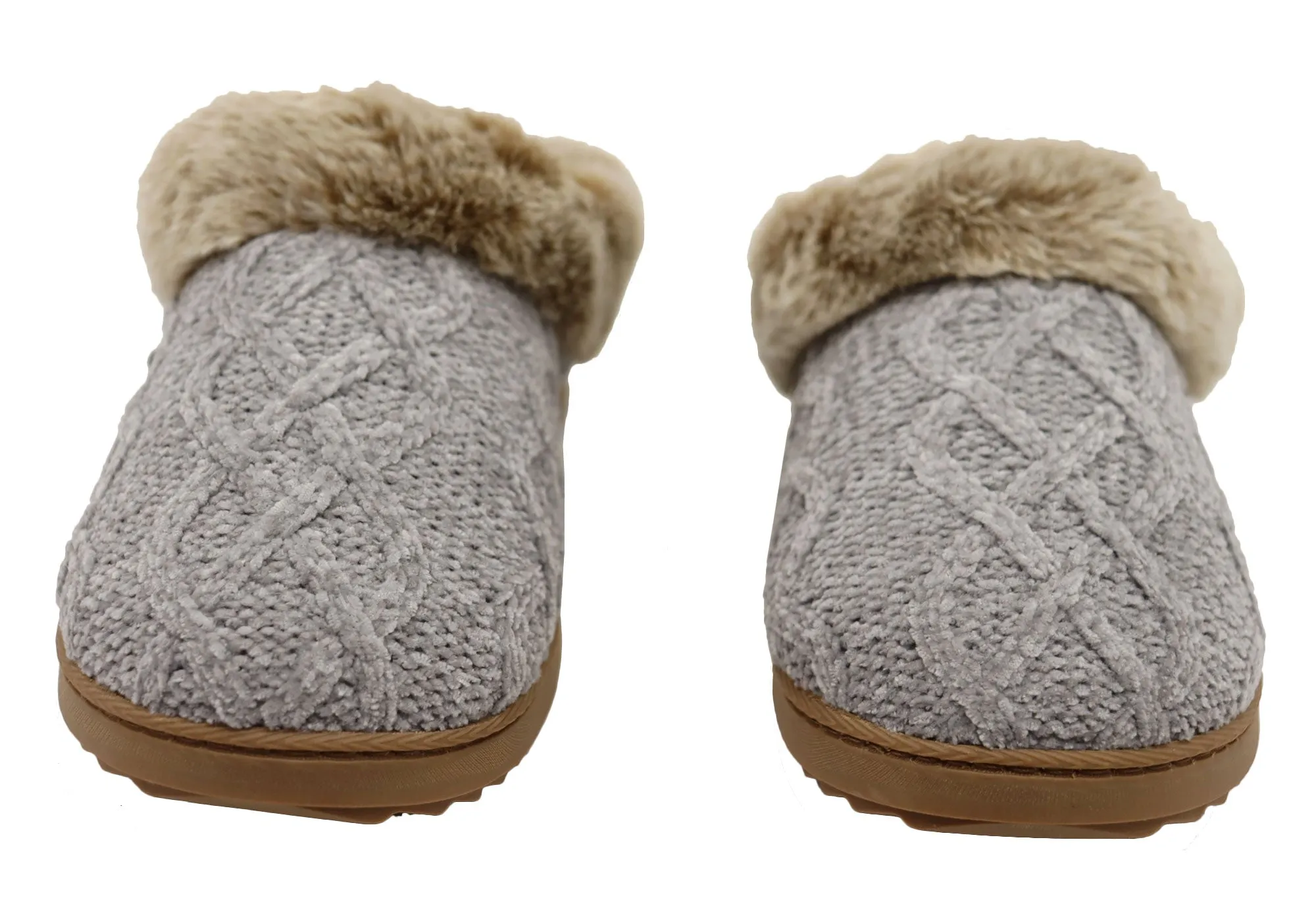 Dearfoams Damen Bequeme Hannah Chenille Strick Clogs Hausschuhe Dearfoams Schuhe