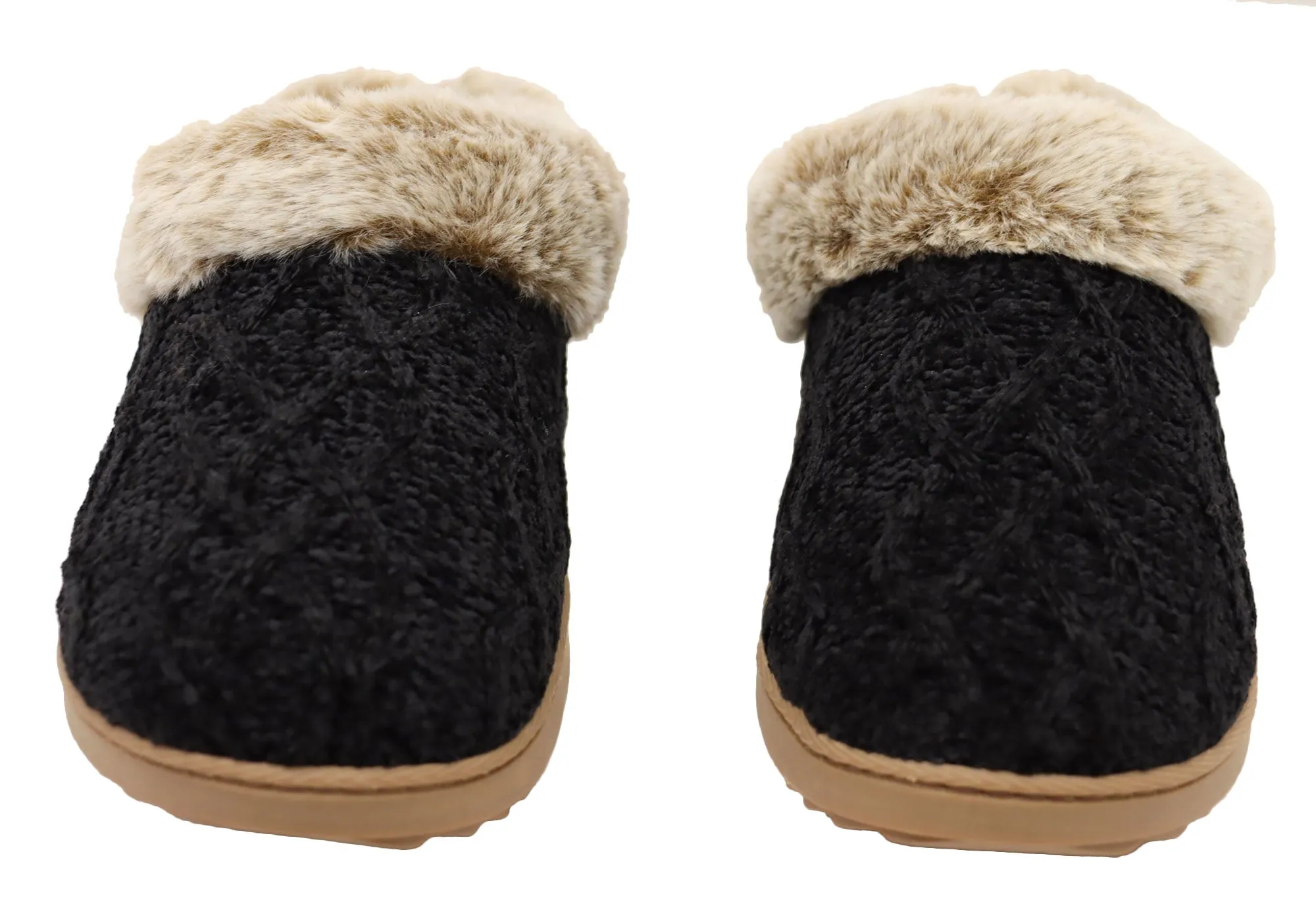 Dearfoams Damen Bequeme Hannah Chenille Strick Clogs Hausschuhe Dearfoams Schuhe