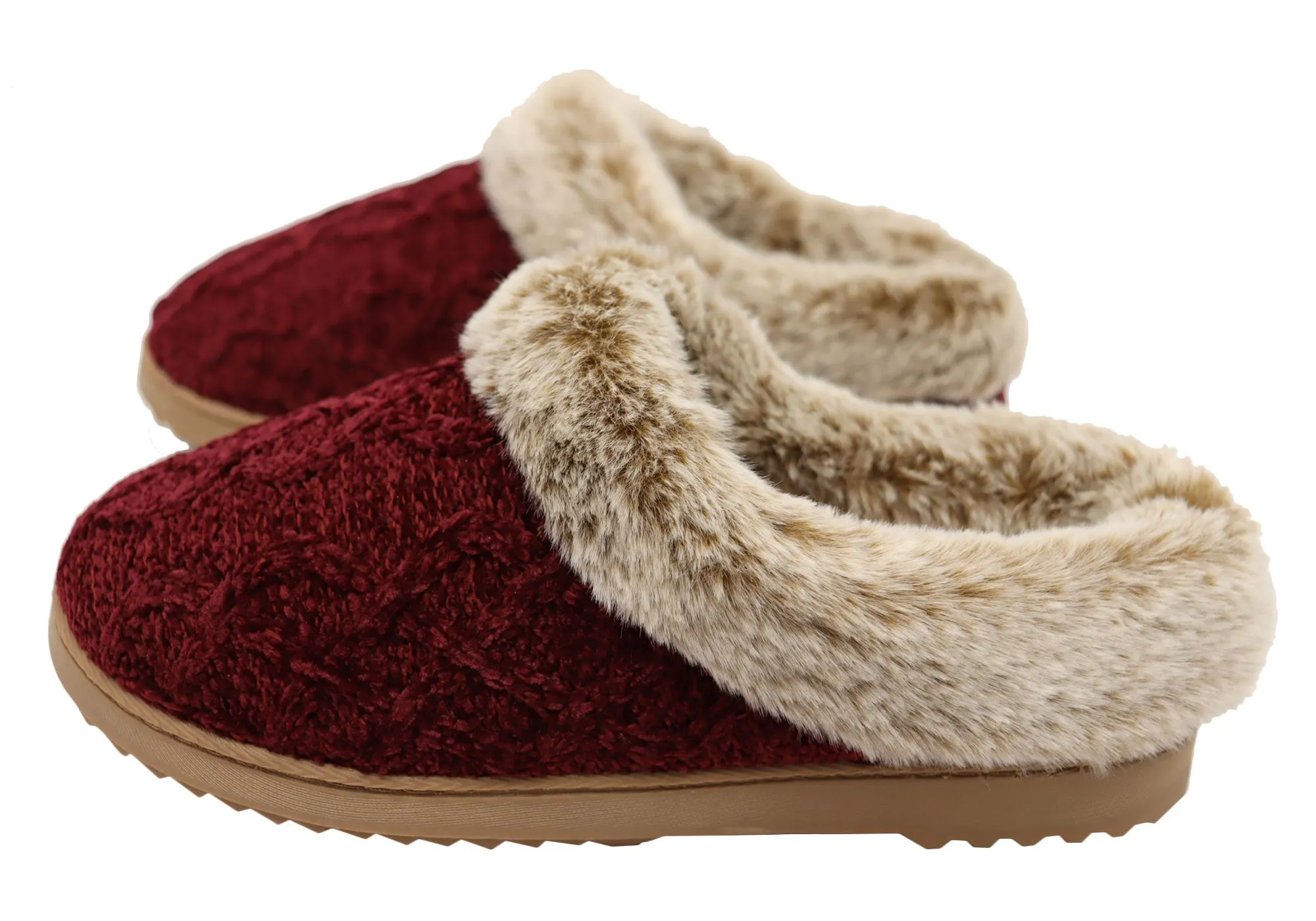 Dearfoams Damen Bequeme Hannah Chenille Strick Clogs Hausschuhe Dearfoams Schuhe