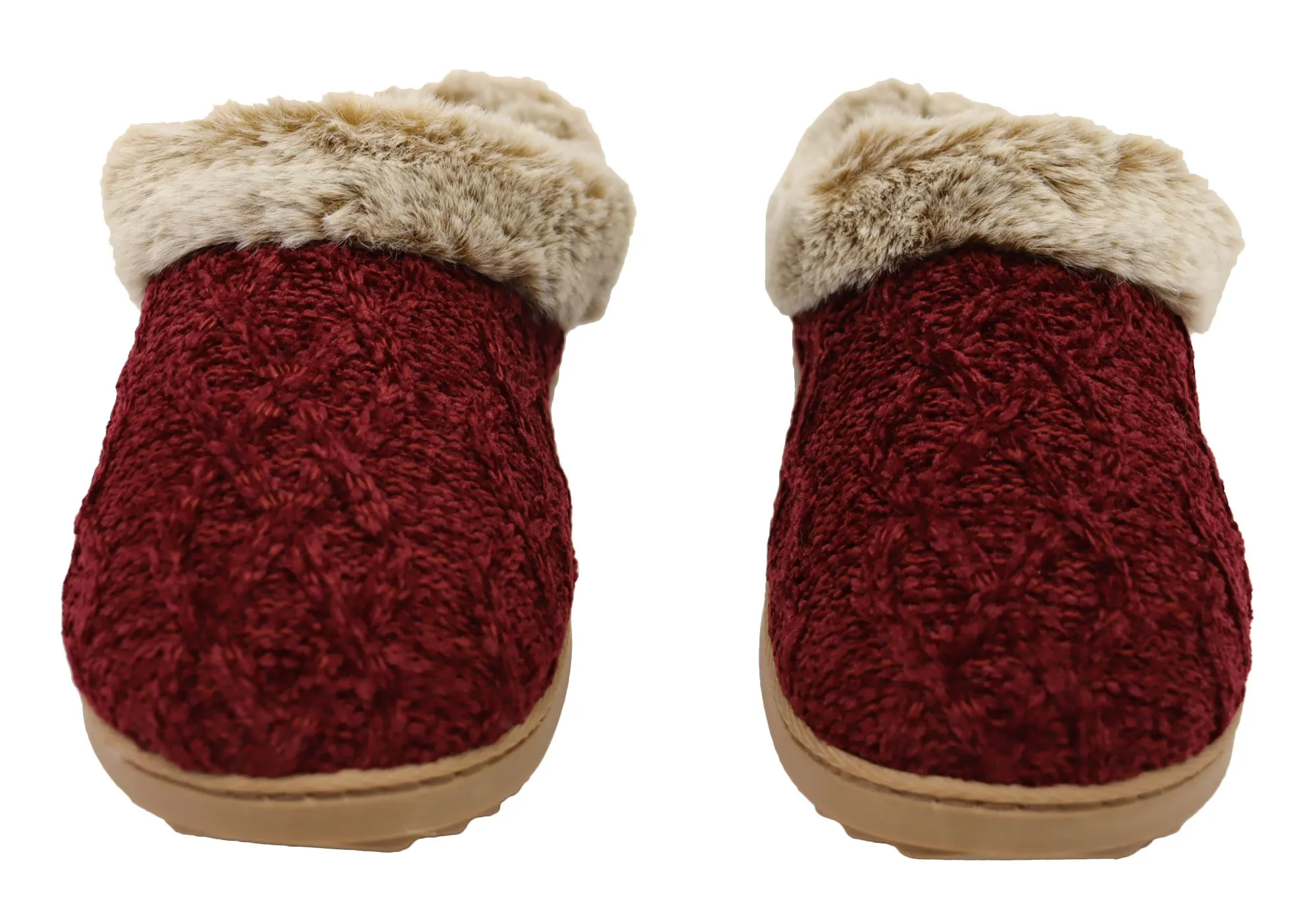 Dearfoams Damen Bequeme Hannah Chenille Strick Clogs Hausschuhe Dearfoams Schuhe