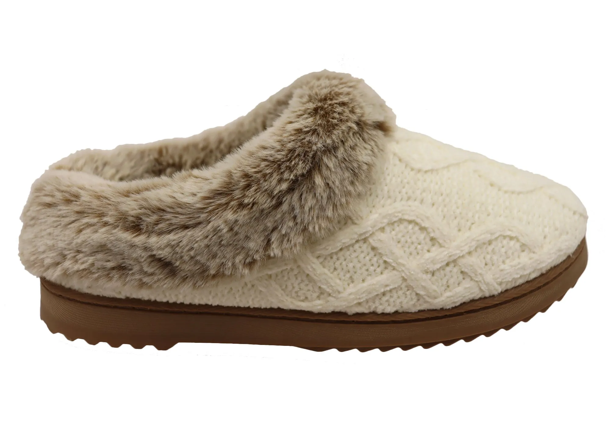 Dearfoams Damen Bequeme Hannah Chenille Strick Clogs Hausschuhe Dearfoams Schuhe