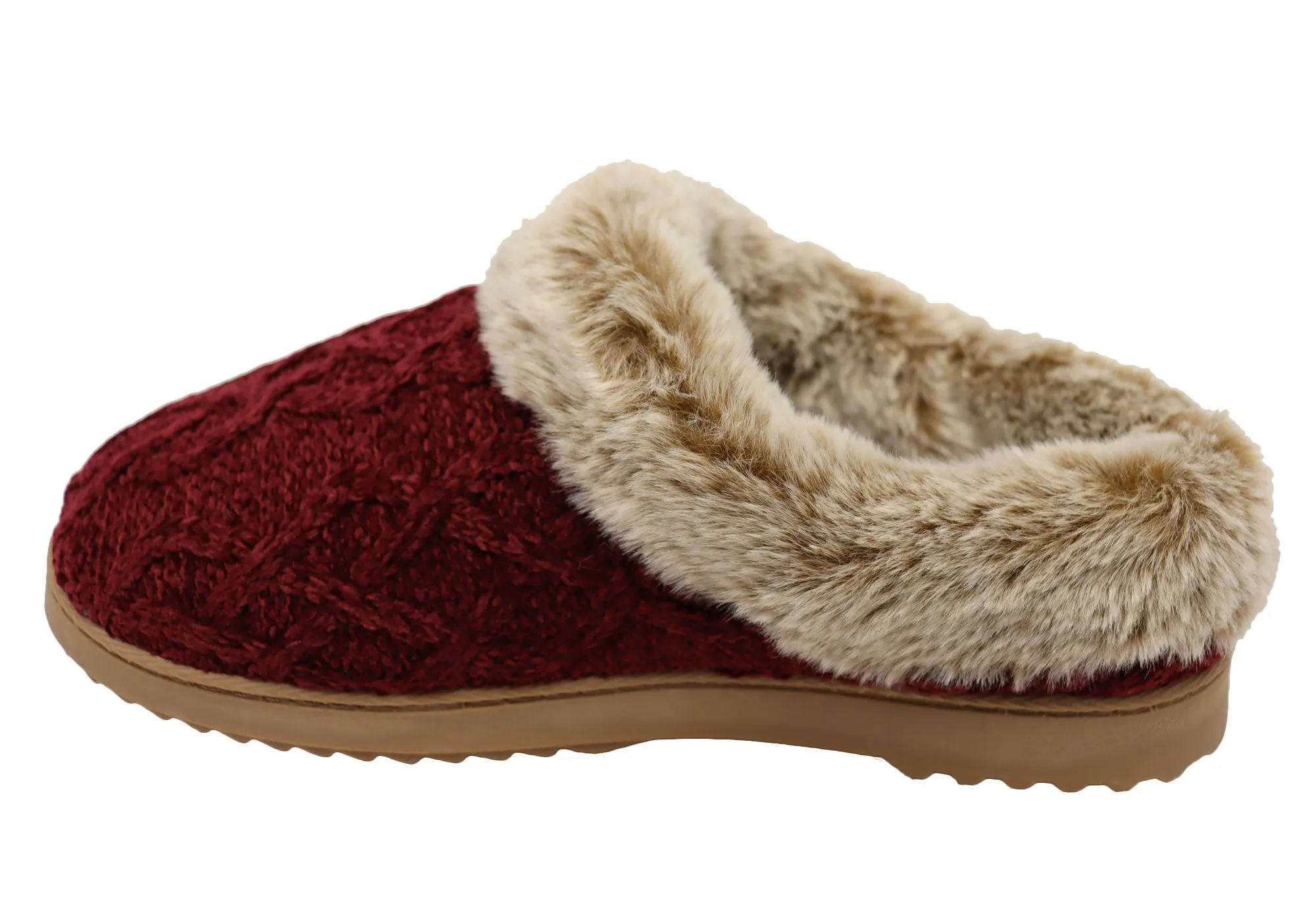 Dearfoams Damen Bequeme Hannah Chenille Strick Clogs Hausschuhe Dearfoams Schuhe