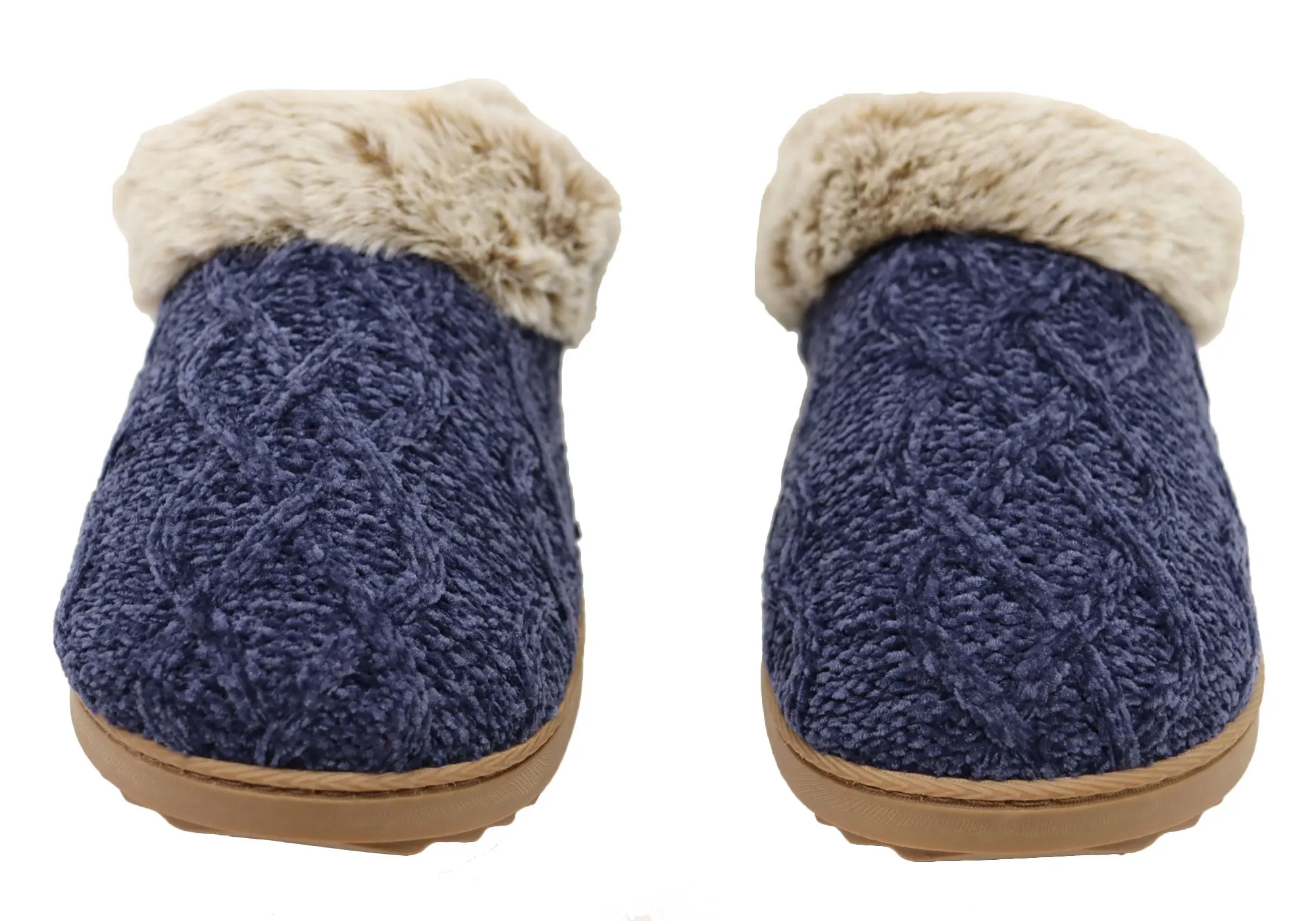 Dearfoams Damen Bequeme Hannah Chenille Strick Clogs Hausschuhe Dearfoams Schuhe