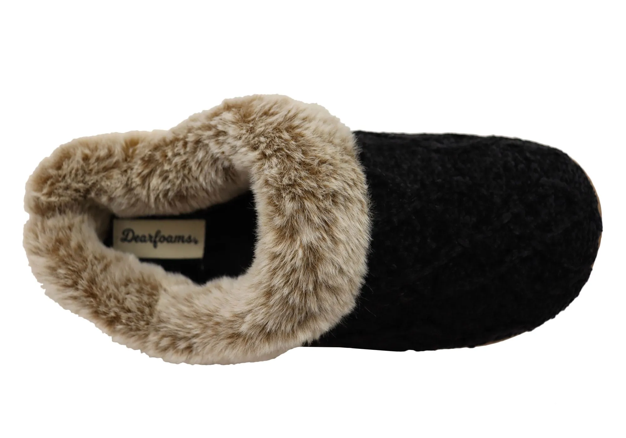 Dearfoams Damen Bequeme Hannah Chenille Strick Clogs Hausschuhe Dearfoams Schuhe