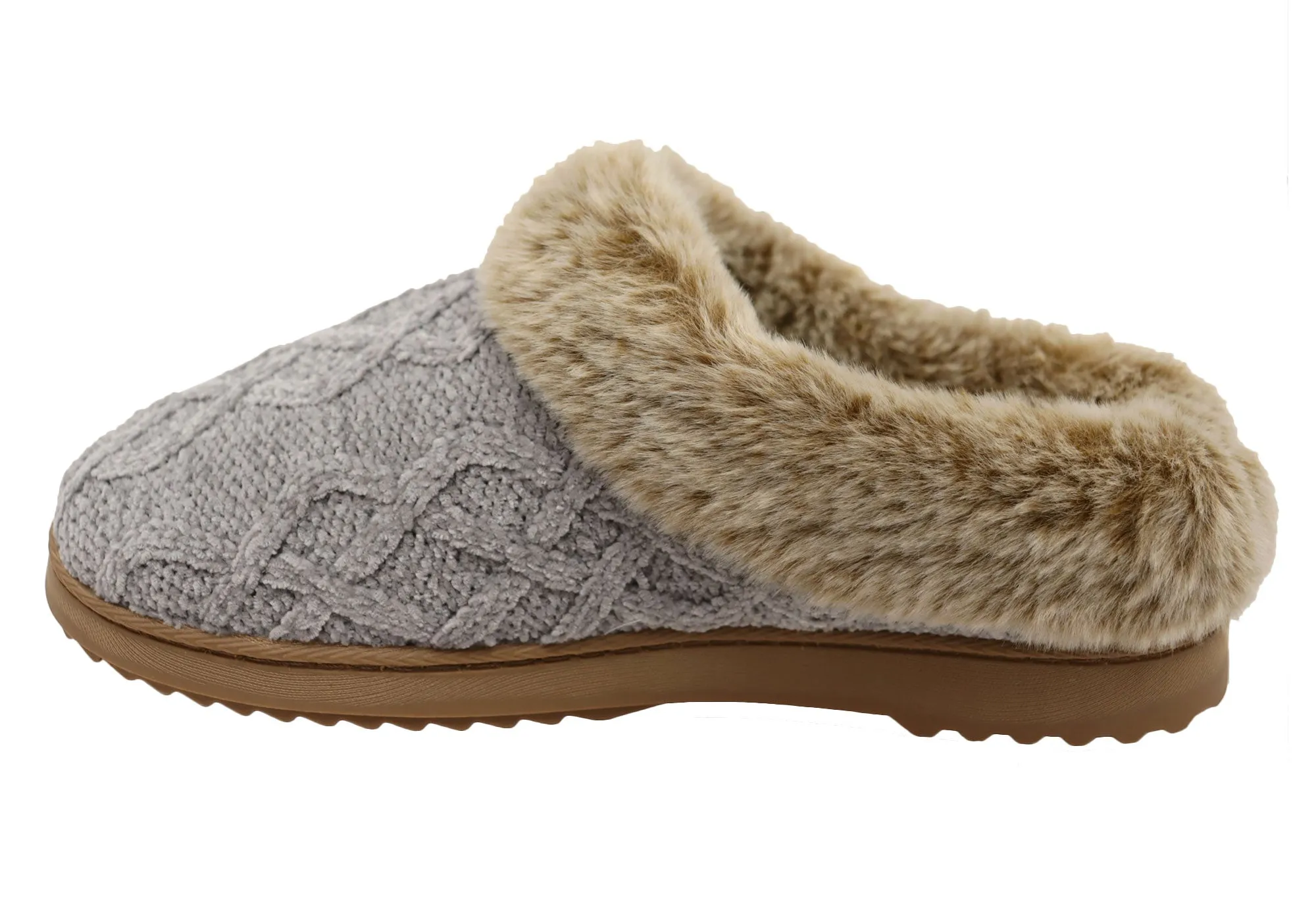 Dearfoams Damen Bequeme Hannah Chenille Strick Clogs Hausschuhe Dearfoams Schuhe