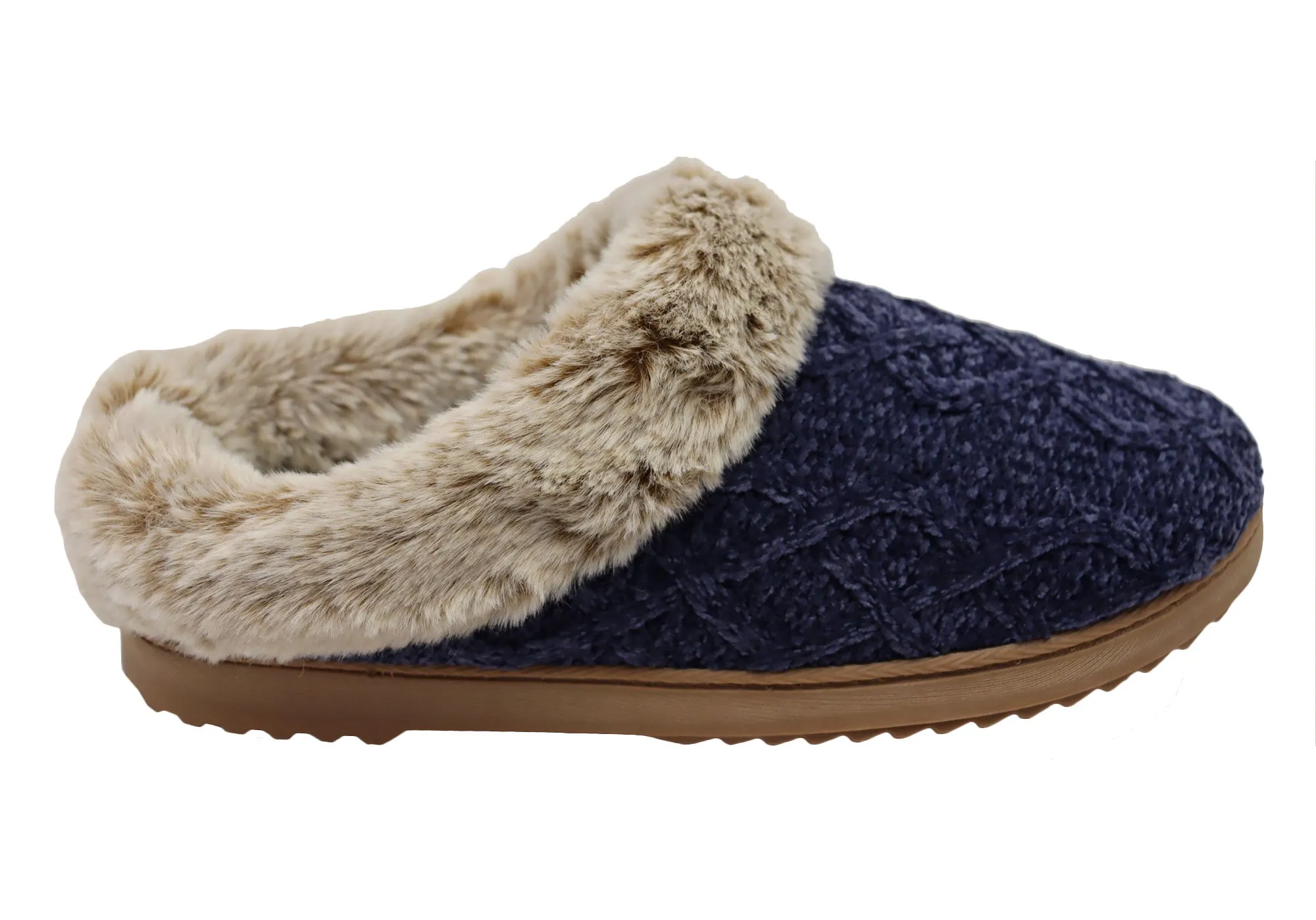 Dearfoams Damen Bequeme Hannah Chenille Strick Clogs Hausschuhe Dearfoams Schuhe