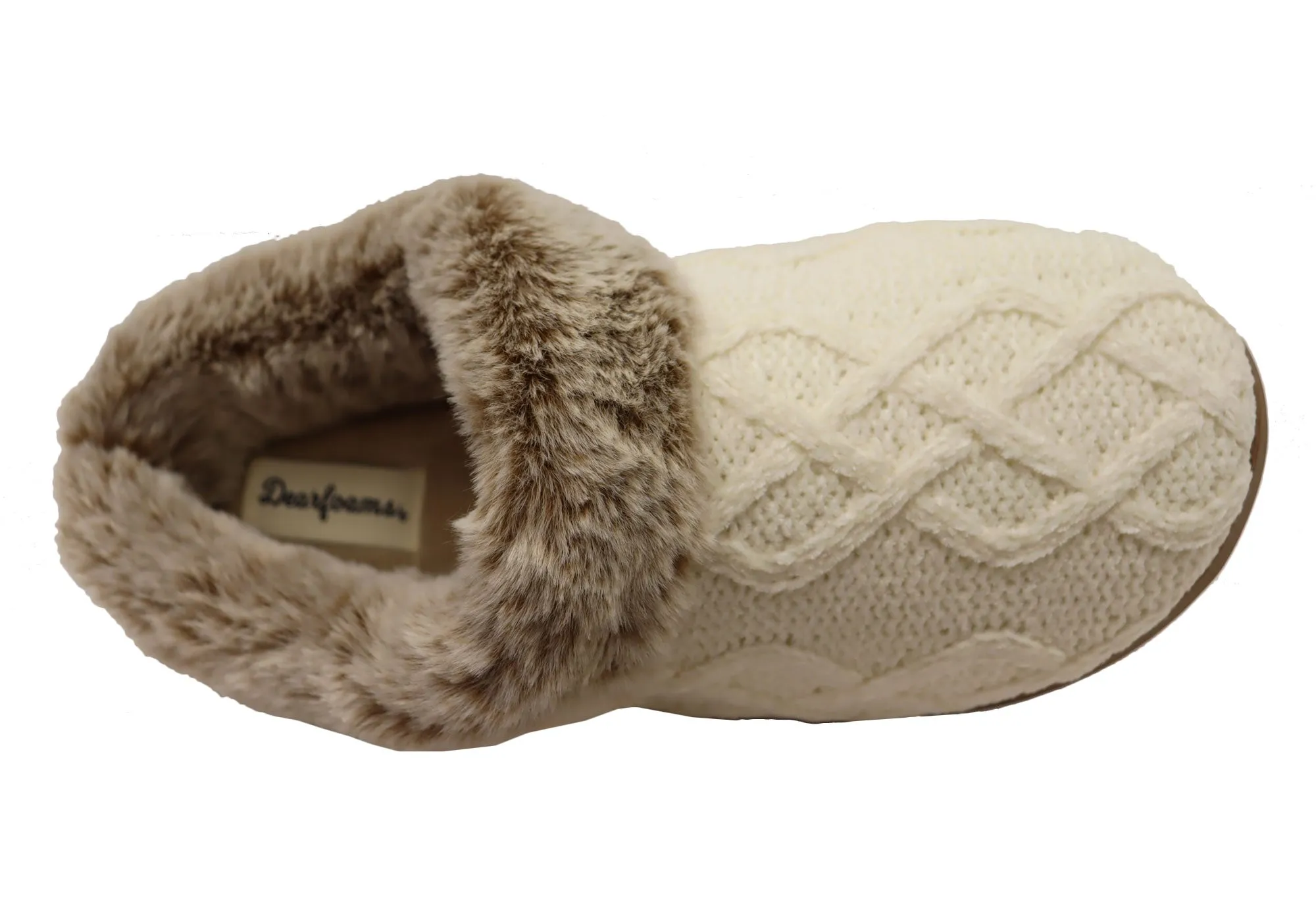 Dearfoams Damen Bequeme Hannah Chenille Strick Clogs Hausschuhe Dearfoams Schuhe