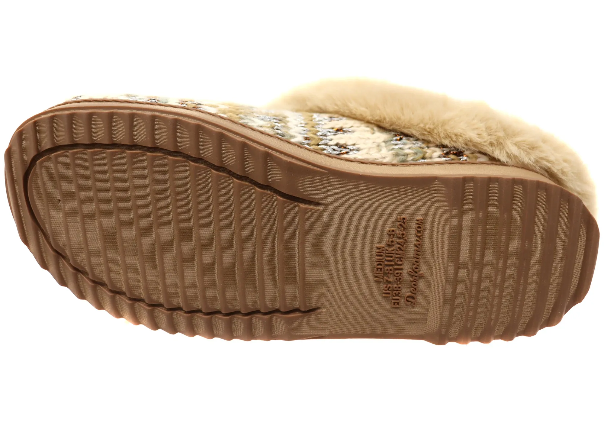 Dearfoams Damen Bequeme Hannah Festliche Strick Clog Hausschuhe Dearfoams Schuhe