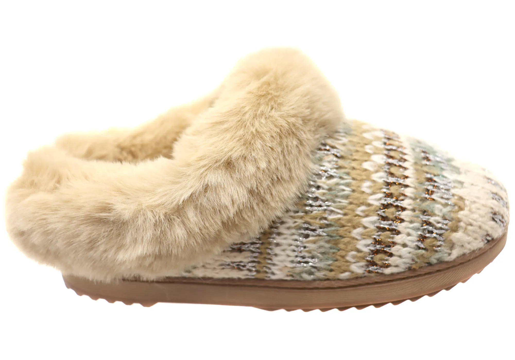 Dearfoams Damen Bequeme Hannah Festliche Strick Clog Hausschuhe Dearfoams Schuhe