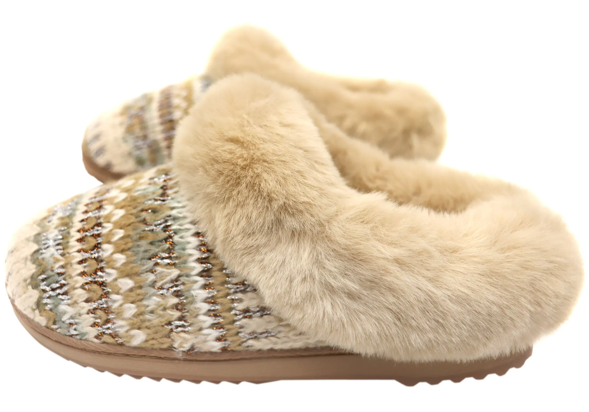 Dearfoams Damen Bequeme Hannah Festliche Strick Clog Hausschuhe Dearfoams Schuhe