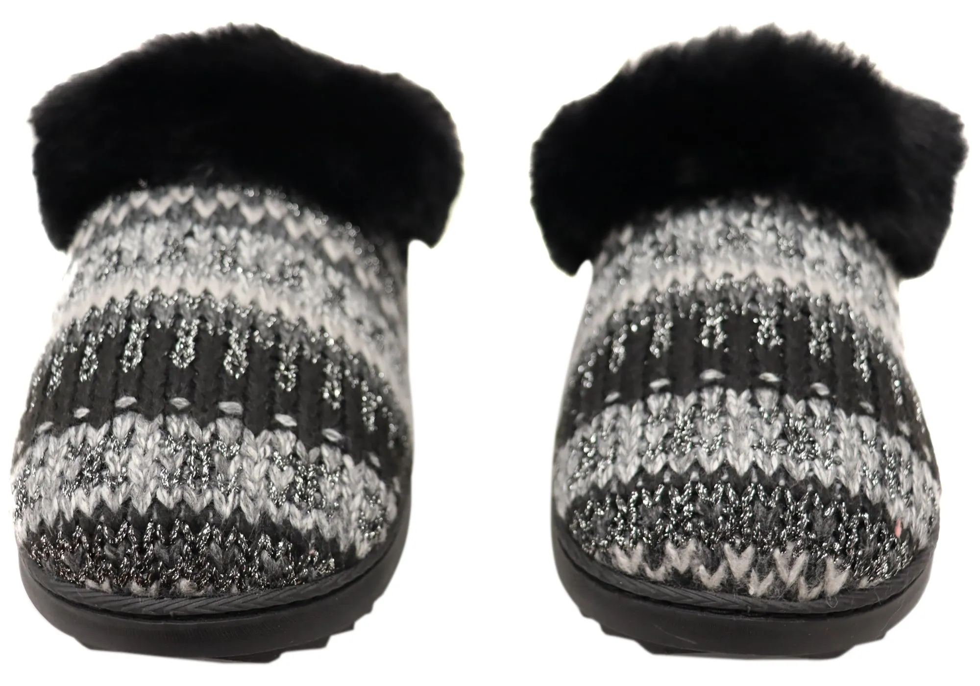 Dearfoams Damen Bequeme Hannah Festliche Strick Clog Hausschuhe Dearfoams Schuhe