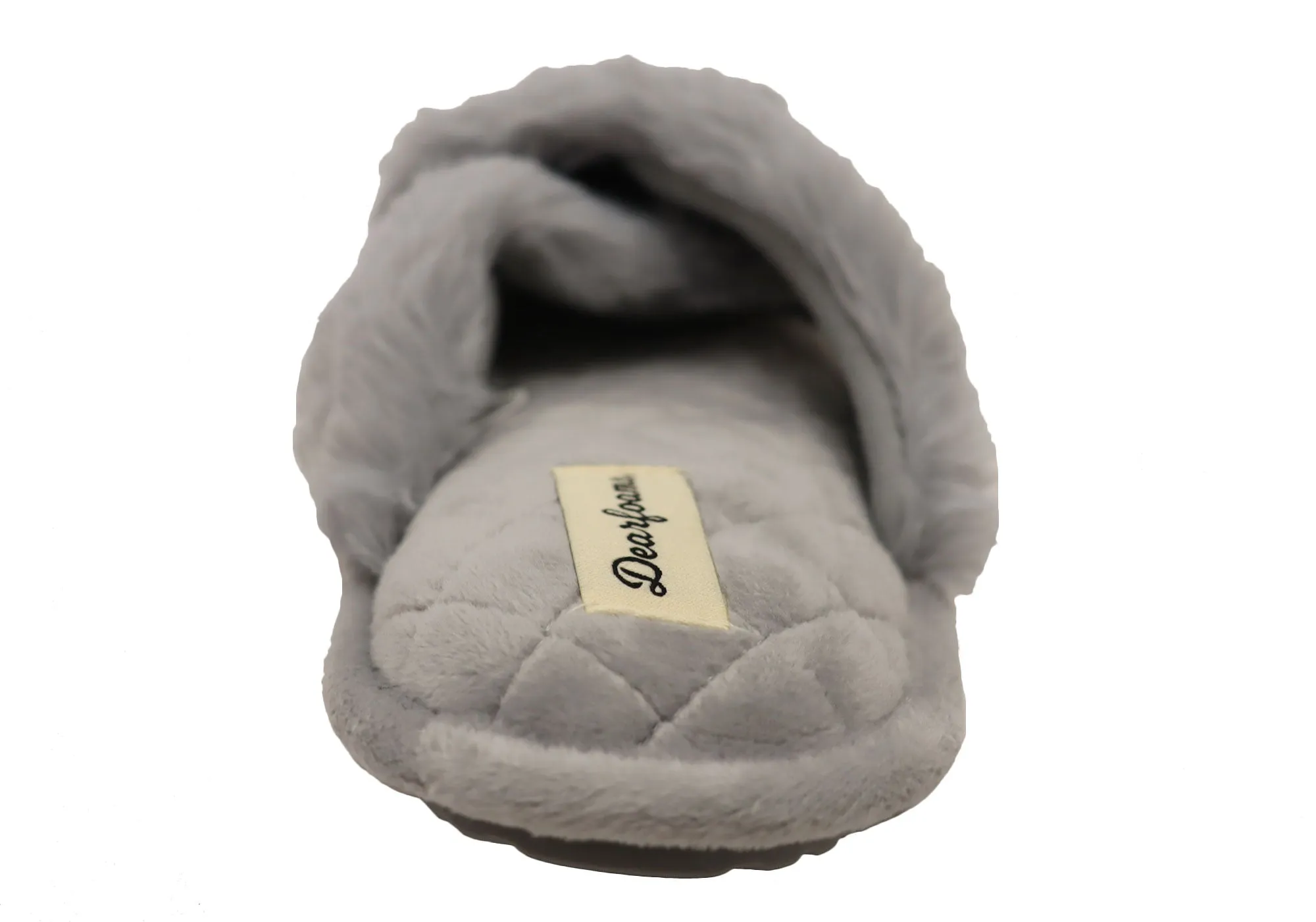 Dearfoams Damen Bequeme Jessica Pelz-Crossband-Slipper Dearfoams Schuhe