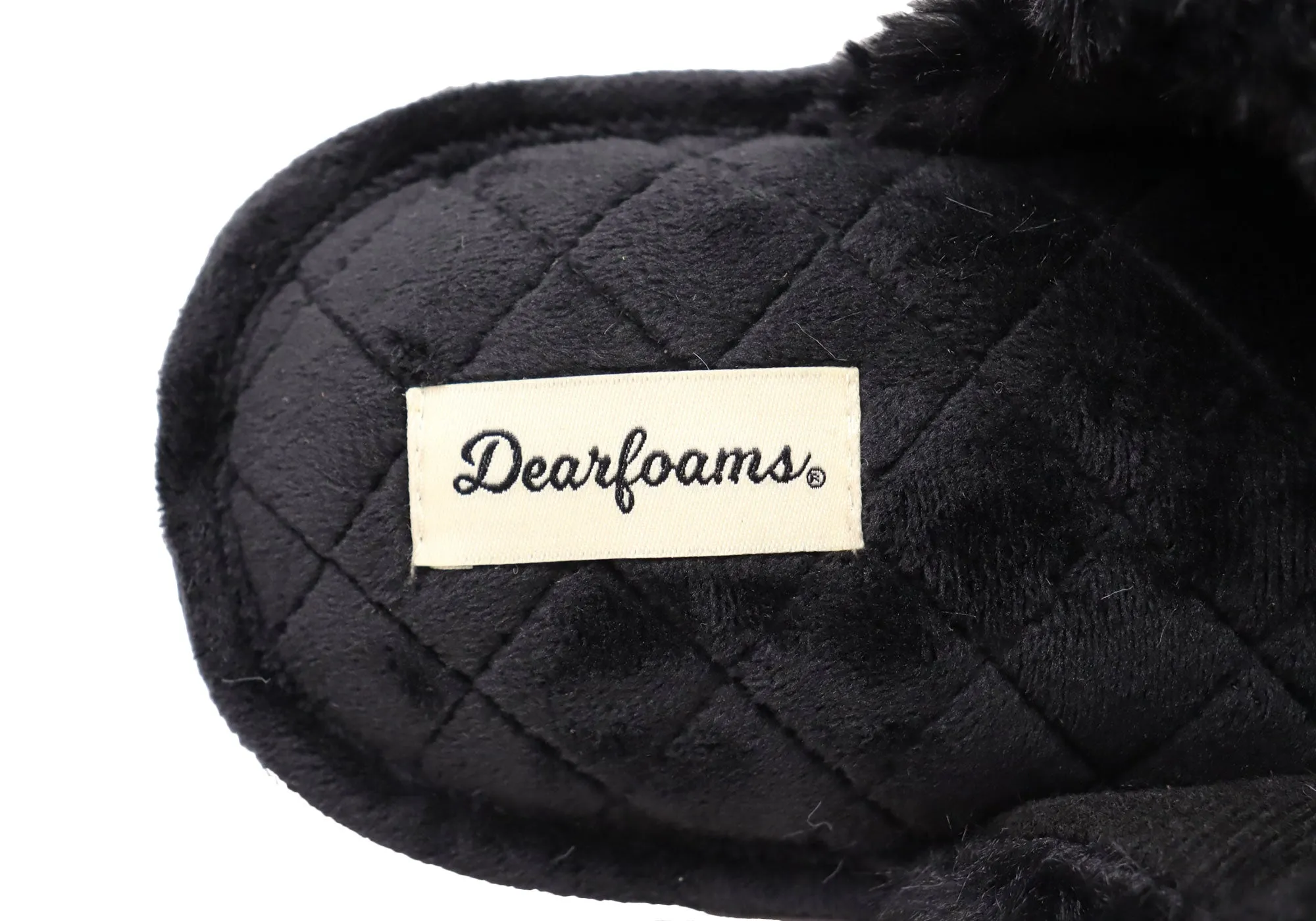 Dearfoams Damen Bequeme Jessica Pelz-Crossband-Slipper Dearfoams Schuhe