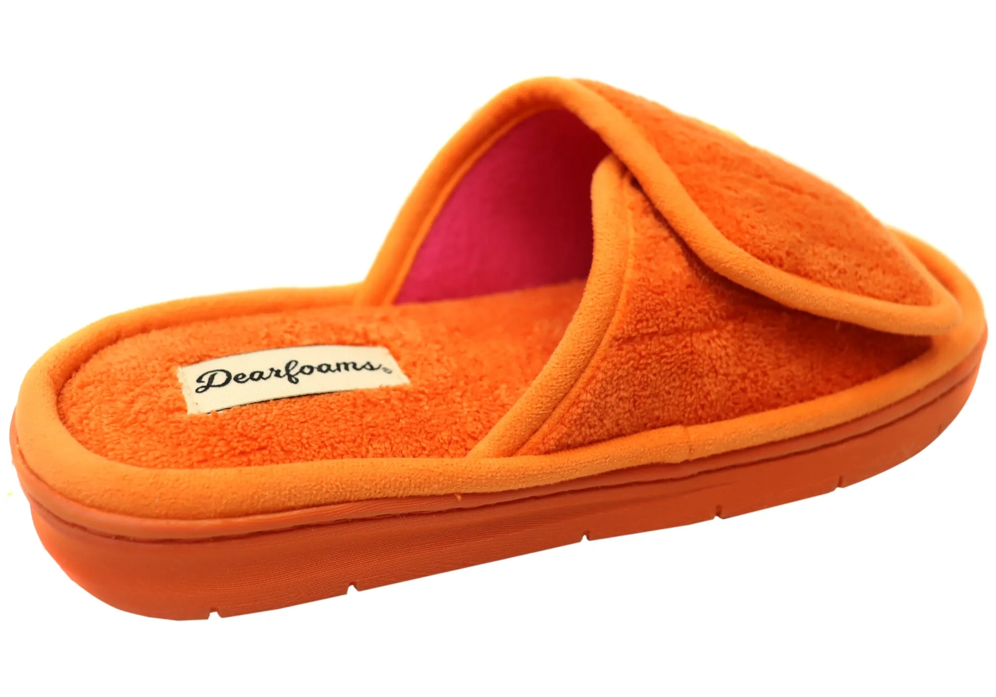 Dearfoams Damen Bequeme Mickey Terry Verstellbare Schlupfhausschuhe Dearfoams Schuhe