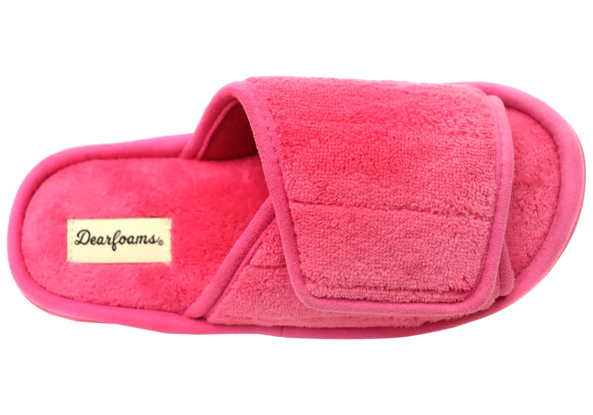 Dearfoams Damen Bequeme Mickey Terry Verstellbare Schlupfhausschuhe Dearfoams Schuhe