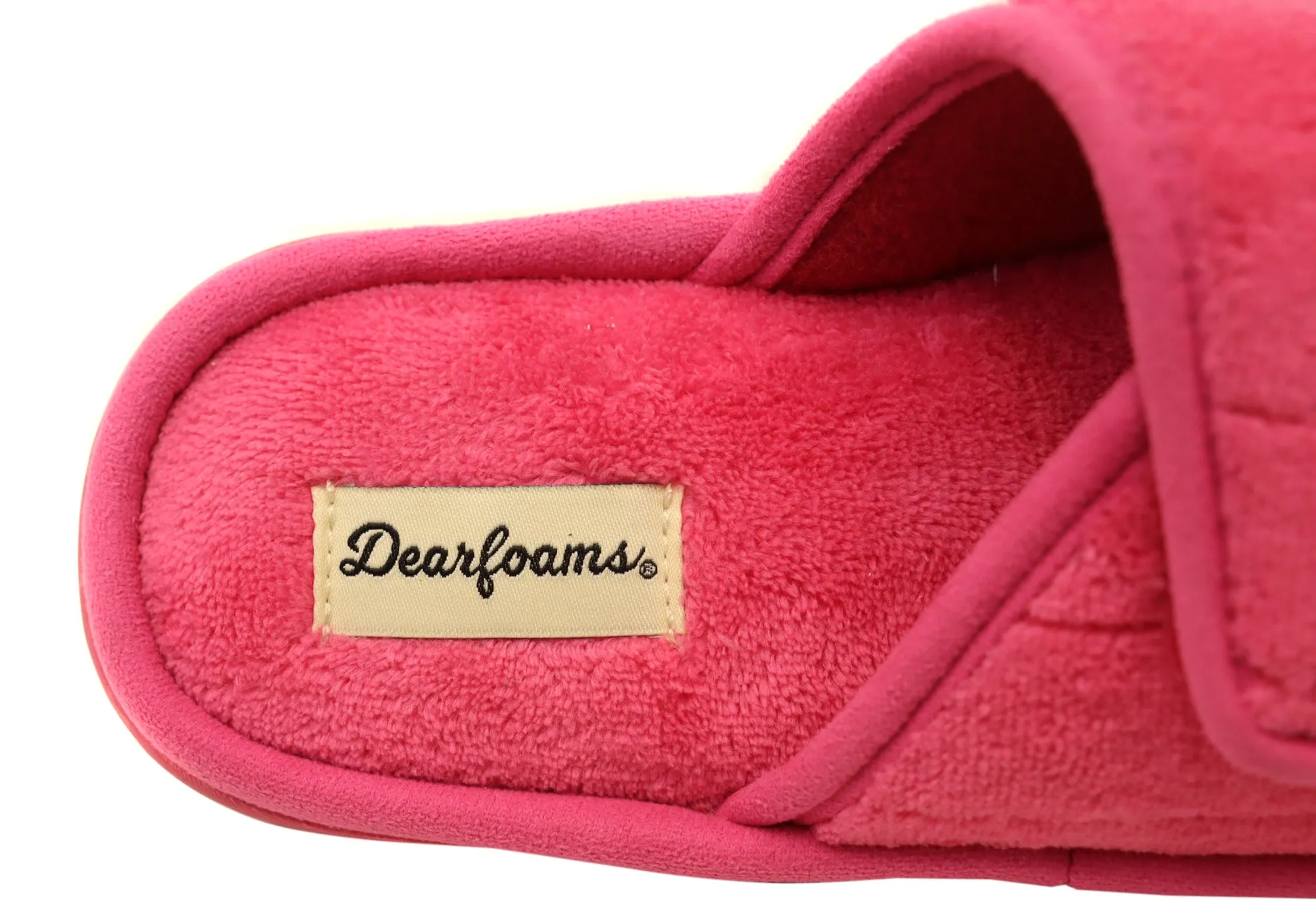 Dearfoams Damen Bequeme Mickey Terry Verstellbare Schlupfhausschuhe Dearfoams Schuhe