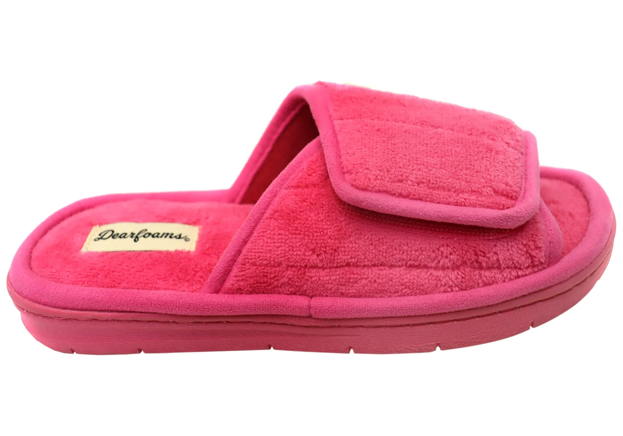Dearfoams Damen Bequeme Mickey Terry Verstellbare Schlupfhausschuhe Dearfoams Schuhe