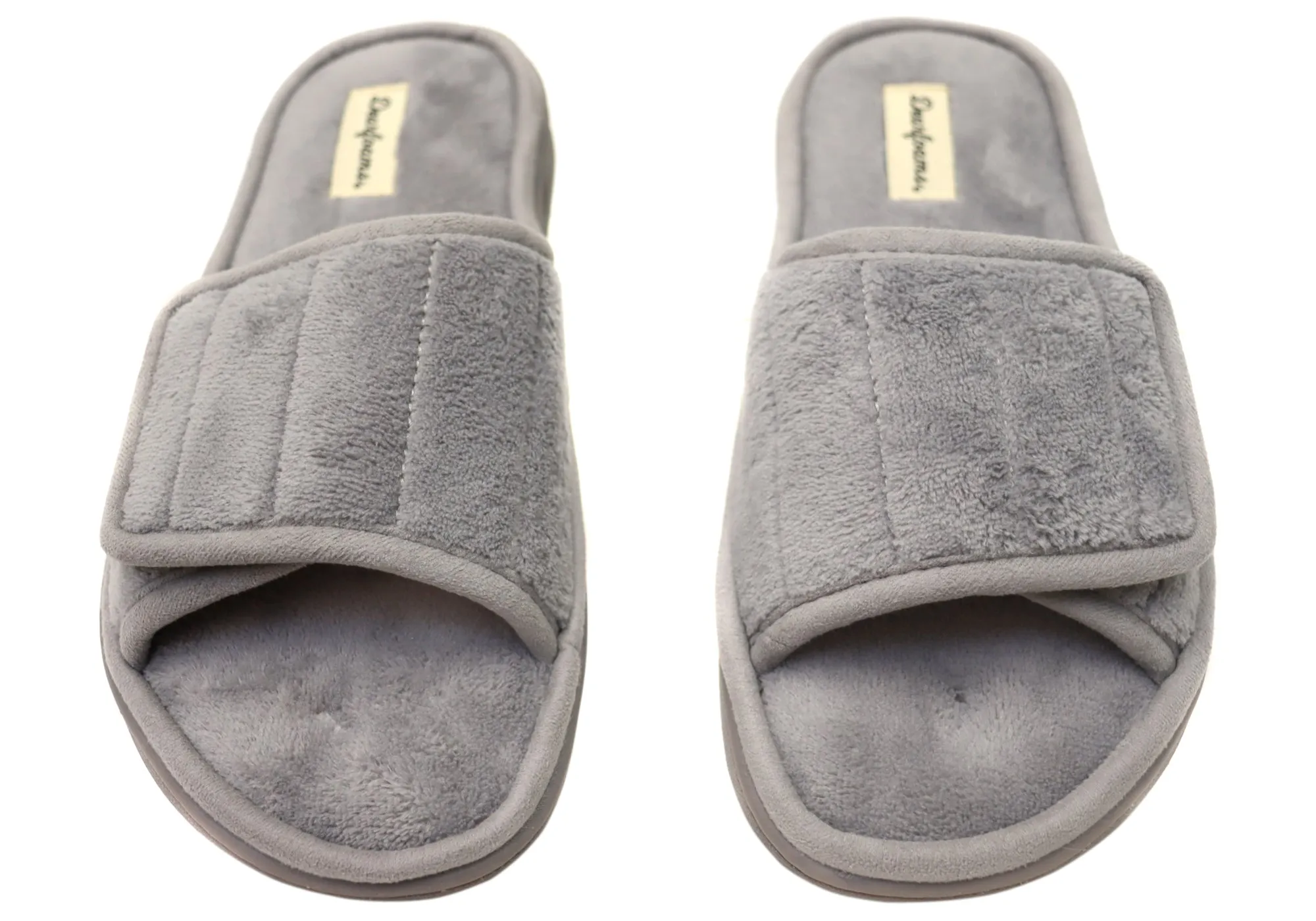 Dearfoams Damen Bequeme Mickey Terry Verstellbare Schlupfhausschuhe Dearfoams Schuhe