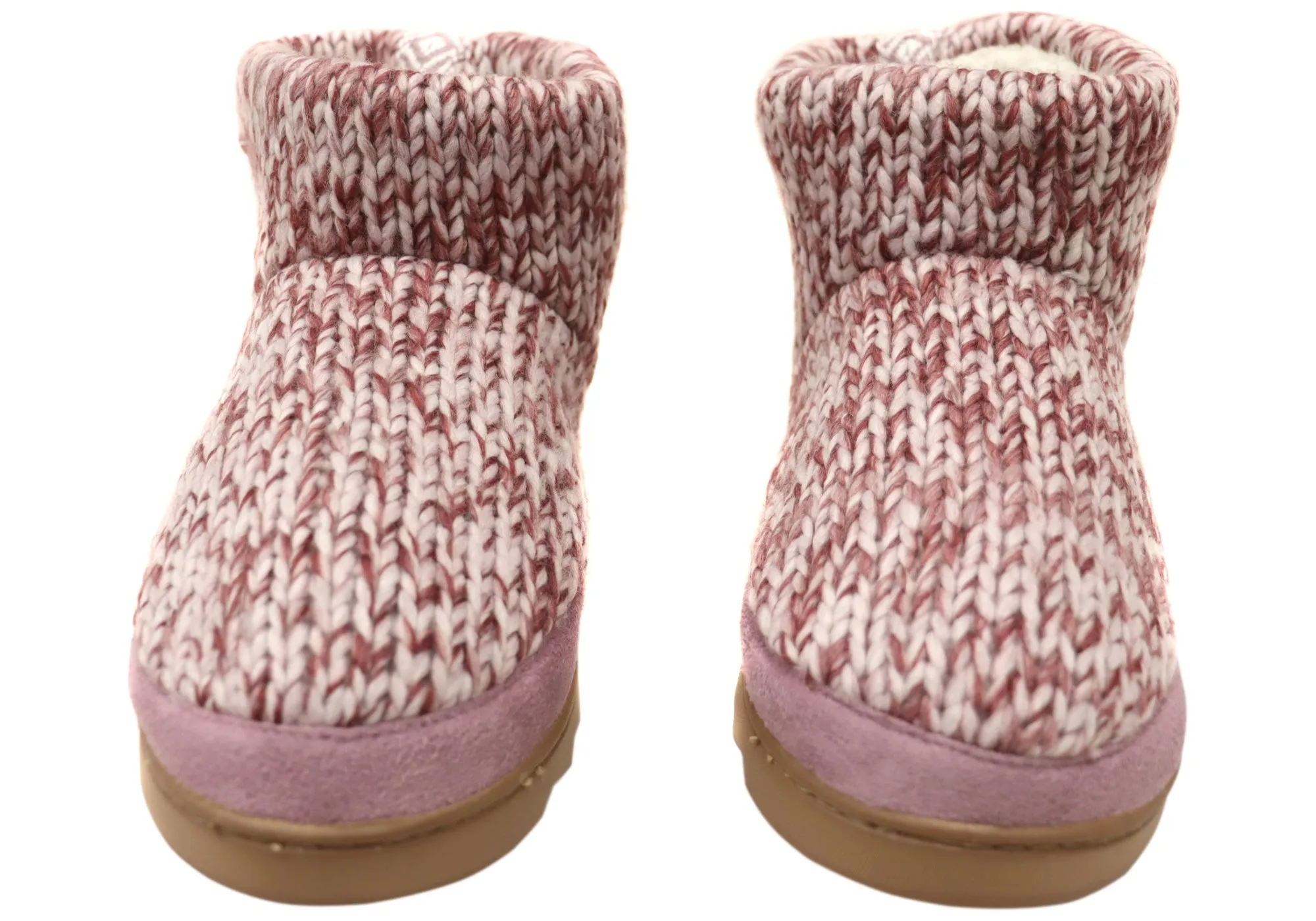 Dearfoams Damen Bequeme Whitney Strick-Stiefeletten Hausschuhe Dearfoams Schuhe