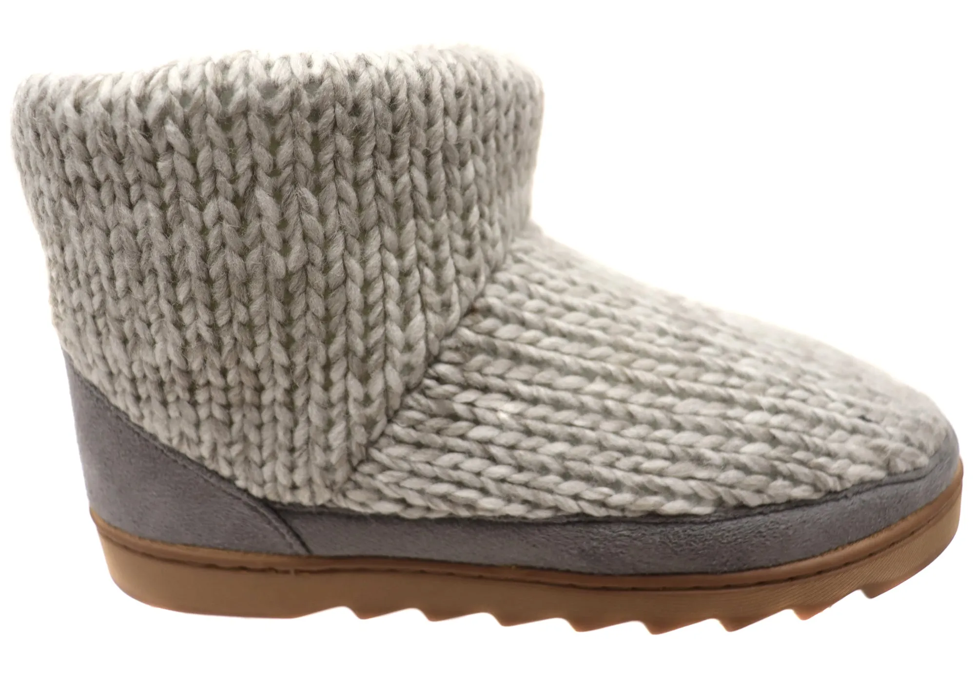 Dearfoams Damen Bequeme Whitney Strick-Stiefeletten Hausschuhe Dearfoams Schuhe