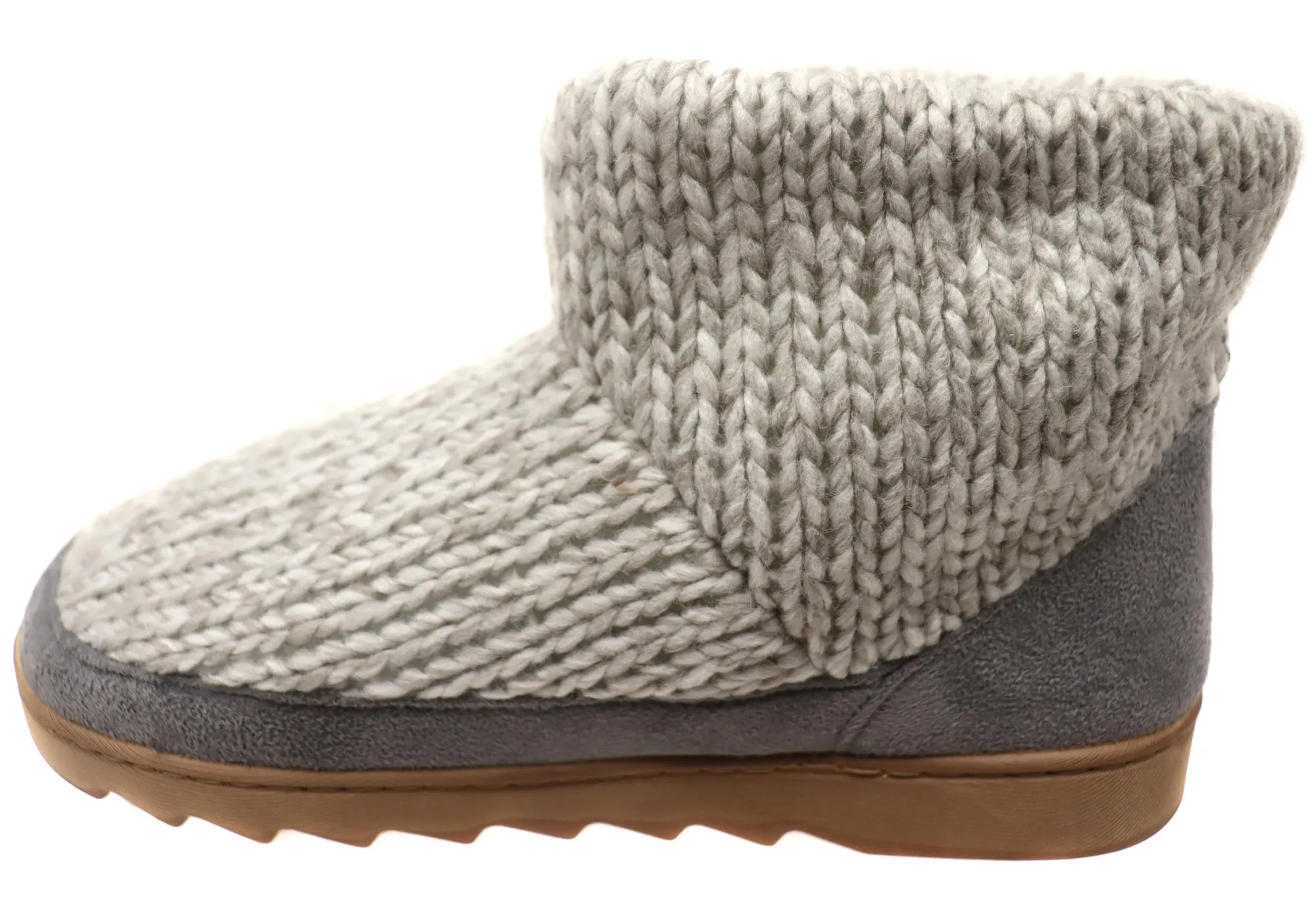 Dearfoams Damen Bequeme Whitney Strick-Stiefeletten Hausschuhe Dearfoams Schuhe
