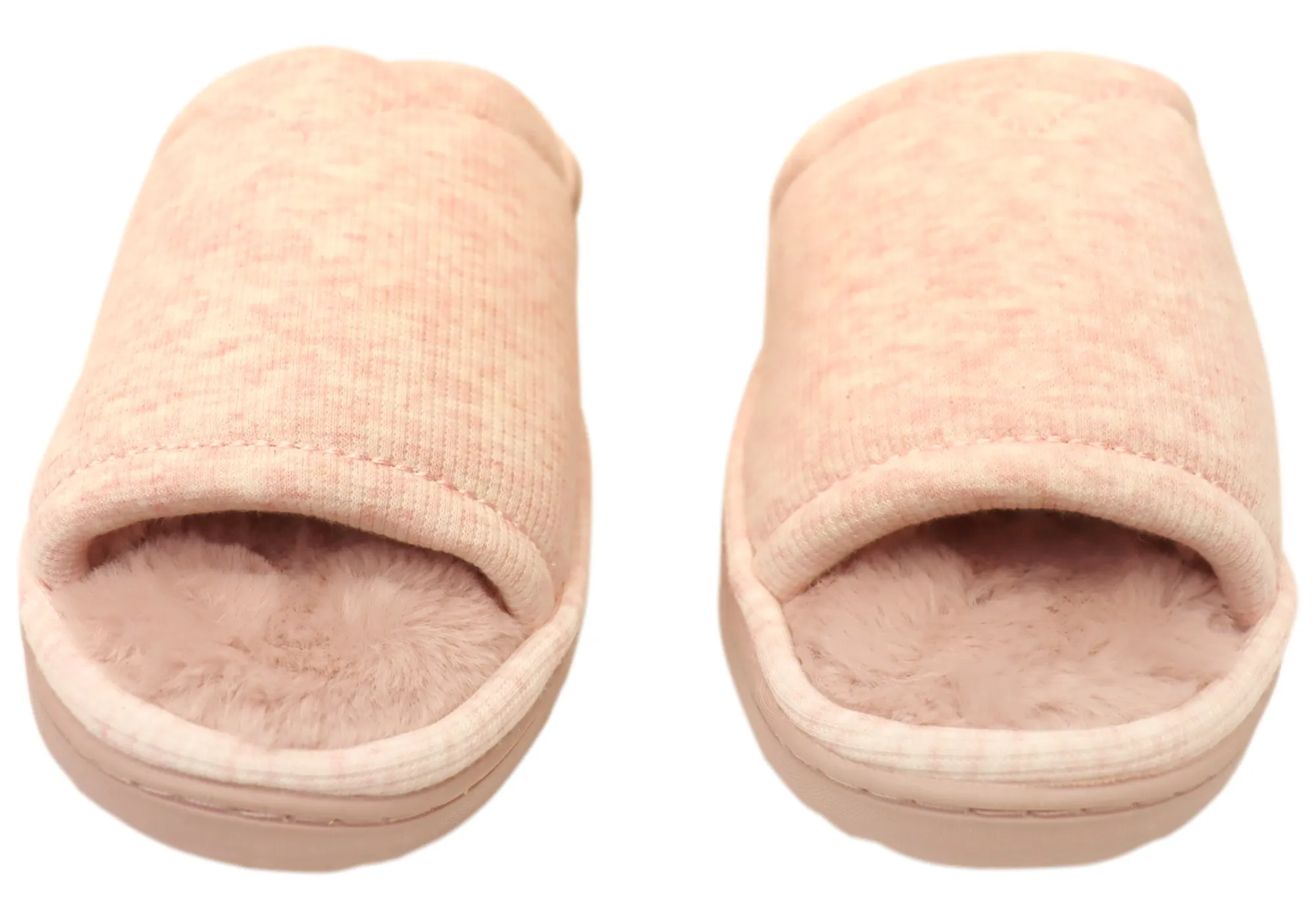 Dearfoams Damen Demi Rippstrick Slide Bequeme Zehenfreie Hausschuhe Dearfoams Schuhe
