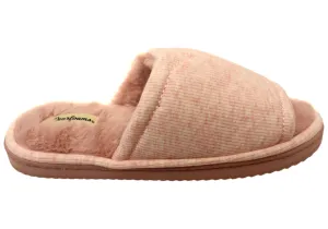 Dearfoams Damen Demi Rippstrick Slide Bequeme Zehenfreie Hausschuhe Dearfoams Schuhe